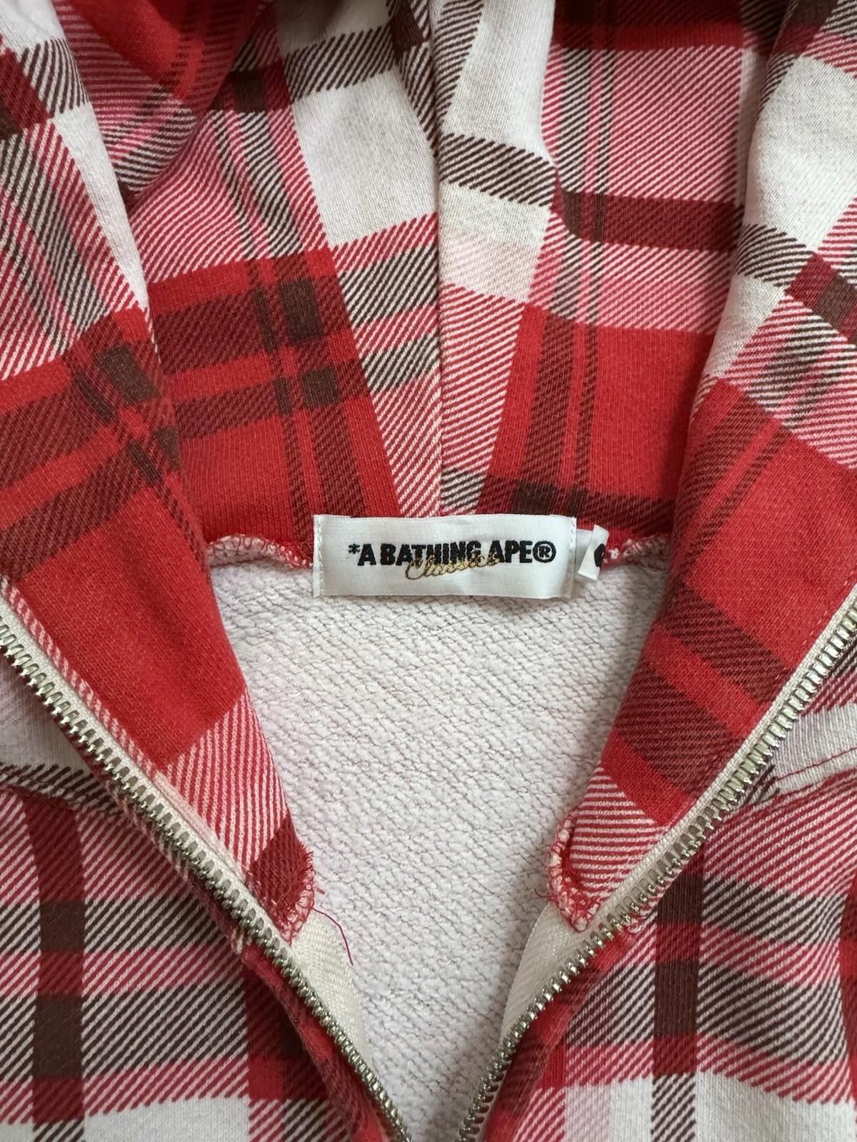 Bape A Bathing Ape Red Checkered Full Zip Hoodie - Size M Size US M / EU 48-50 / 2 - 3 Thumbnail