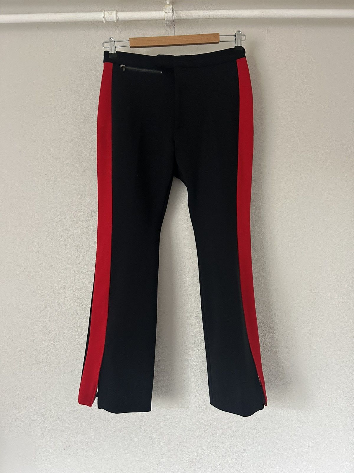Gucci Gucci Black Flared Pants with Red Side Stripes Size US 30 / EU 46 - 1 Thumbnail