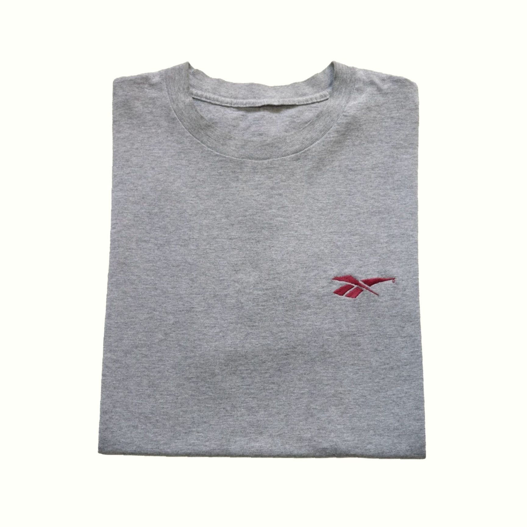 Reebok VINTAGE Reebok T-Shirt Gray Cotton 90s Embroidered Mini Logo Graphic Active Crew Neck Short Sleeve LG Mens Shirt Size US L / EU 52-54 / 3 - 2 Thumbnail