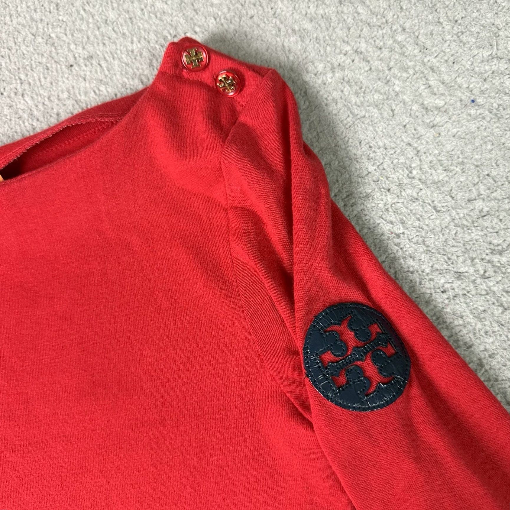 Tory Burch Tory Burch Skirt Womens Small Red Cotton Buttons Casual Dress High Fashion Rare Size 28" / US 6 / IT 42 - 4 Thumbnail