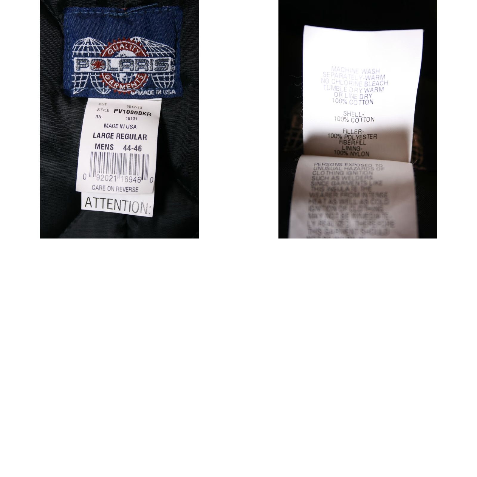 Vintage VINTAGE Polaris Northstar Black Canvas Quilt Lined Insulated Vest Mens Sz. L Size US L / EU 52-54 / 3 - 8 Thumbnail
