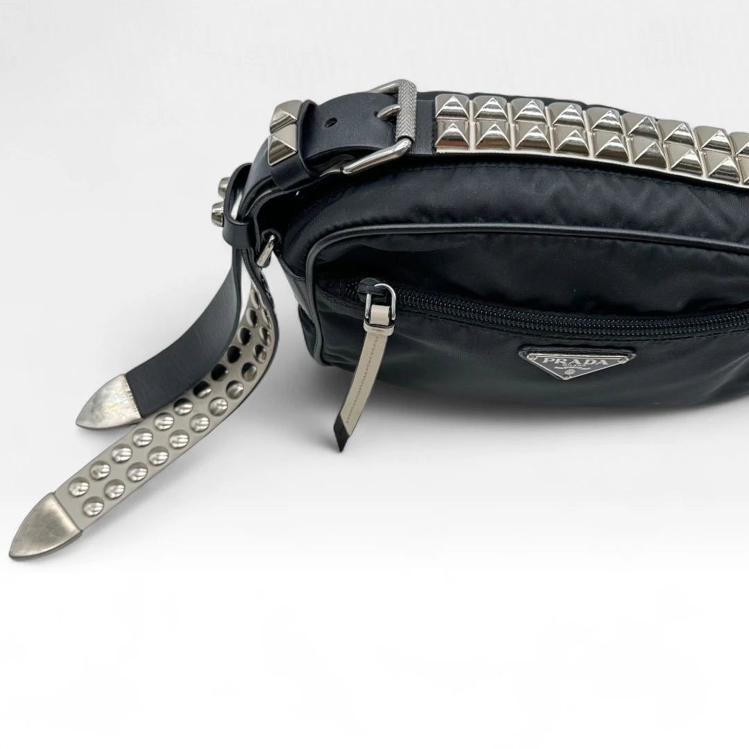 Prada Prada Shoulderbag Rockstar Studded AW18 nylon black Size ONE SIZE - 13 Thumbnail