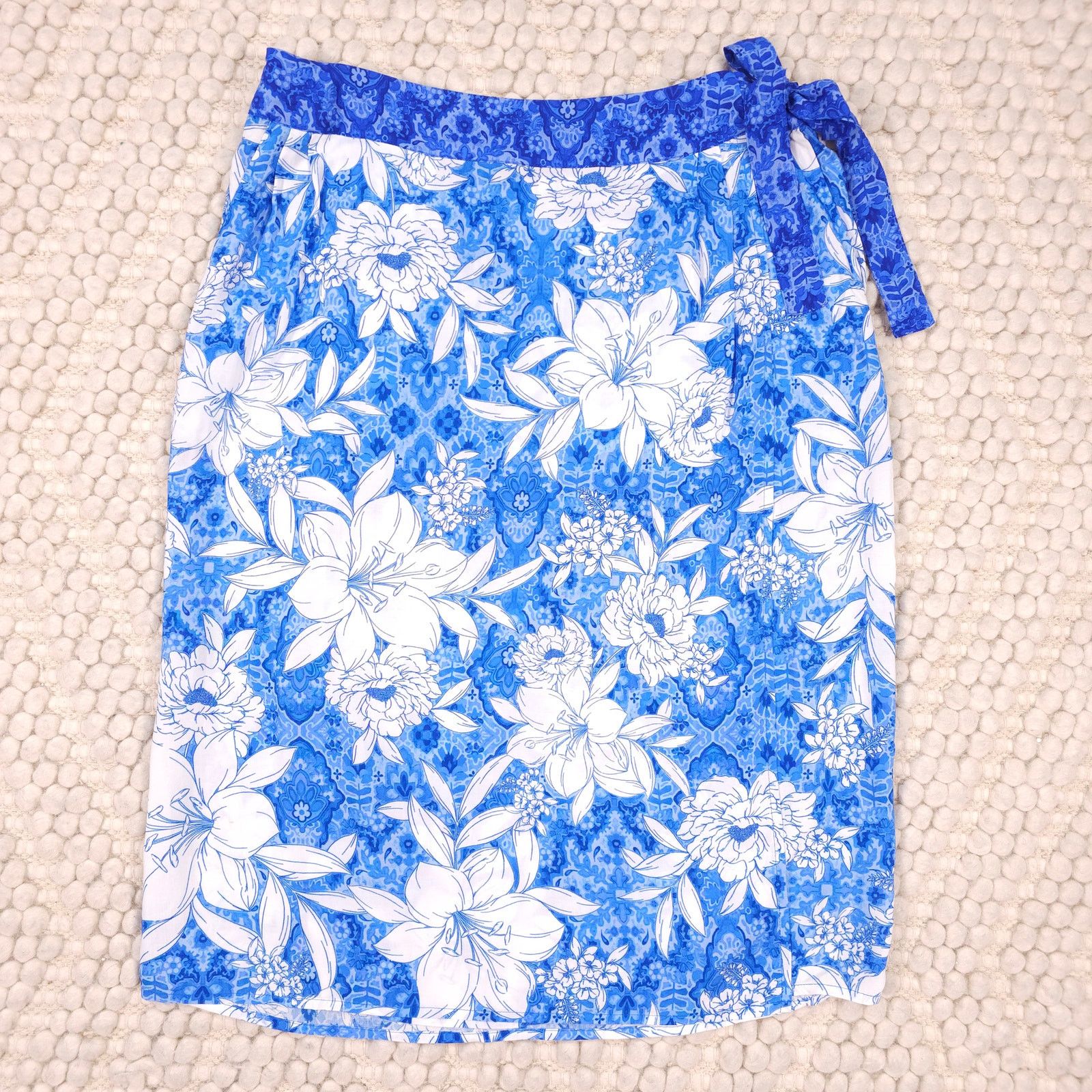 Johnny Was Johnny Was Clio Midi Coverup Skirt Blue Sz Medium Size 32" / US 10 / IT 46 - 5 Thumbnail
