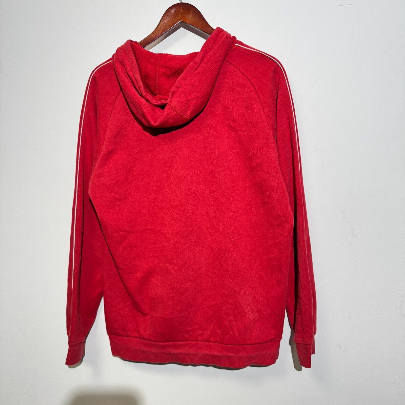 Adidas × Vintage Adidas Unisex Red Cotton Hoodie Size L Washed 90s Regular Size US L / EU 52-54 / 3 - 10 Thumbnail