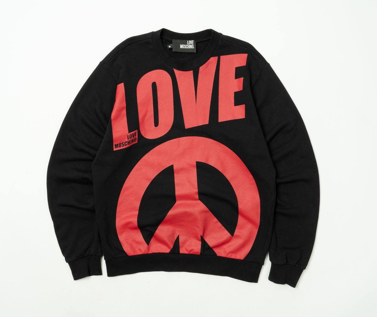 Moschino 🔵 LOVE MOSCHINO Peace Print Crewneck Pullover Sweatshirt Size US M / EU 48-50 / 2 - 1 Thumbnail
