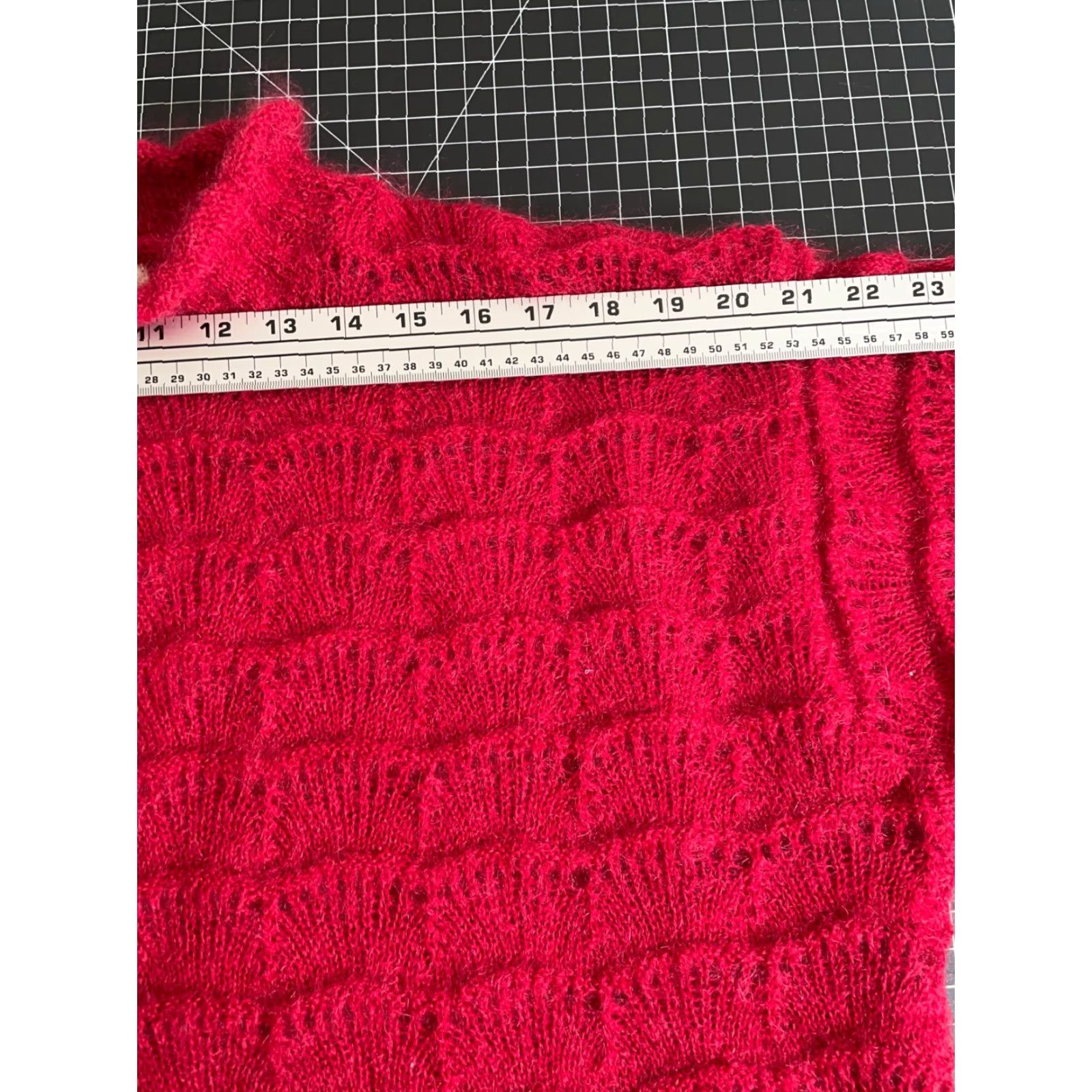 Esprit VINTAGE Esprit Mohair Rollneck Sweater Women's Medium Red Lightweight Oversized Knit 90s Retro Size M / US 6-8 / IT 42-44 - 7 Thumbnail