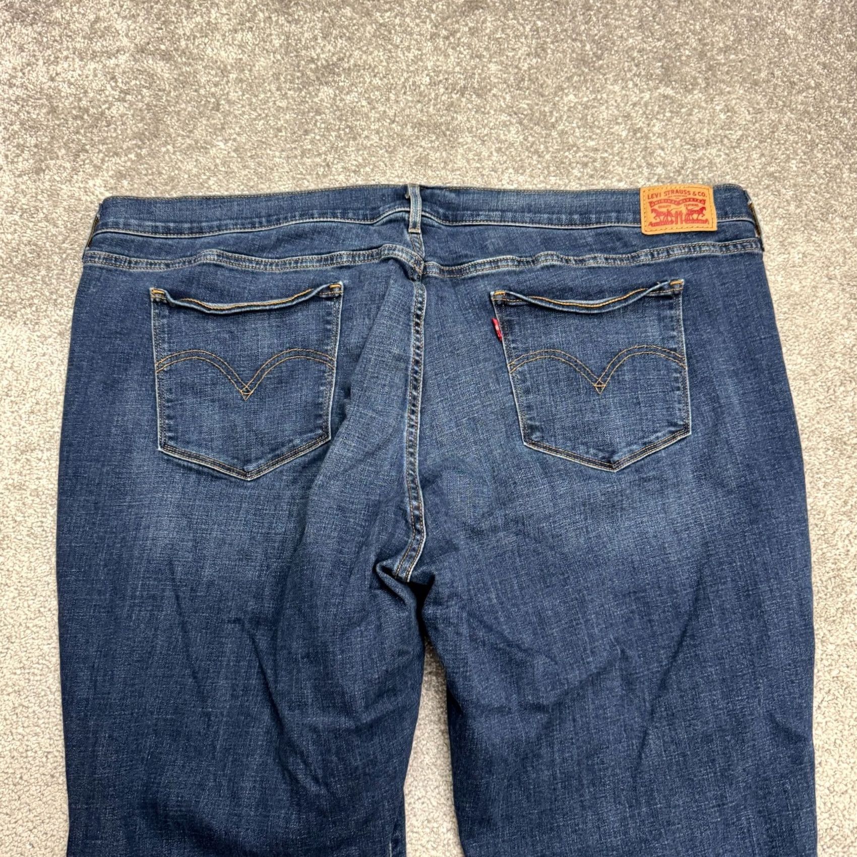 Levi's Levi's 414 Classic Straight Jeans Women 24W Blue Dark Wash Casual Size 42" / US 20 - 5 Thumbnail
