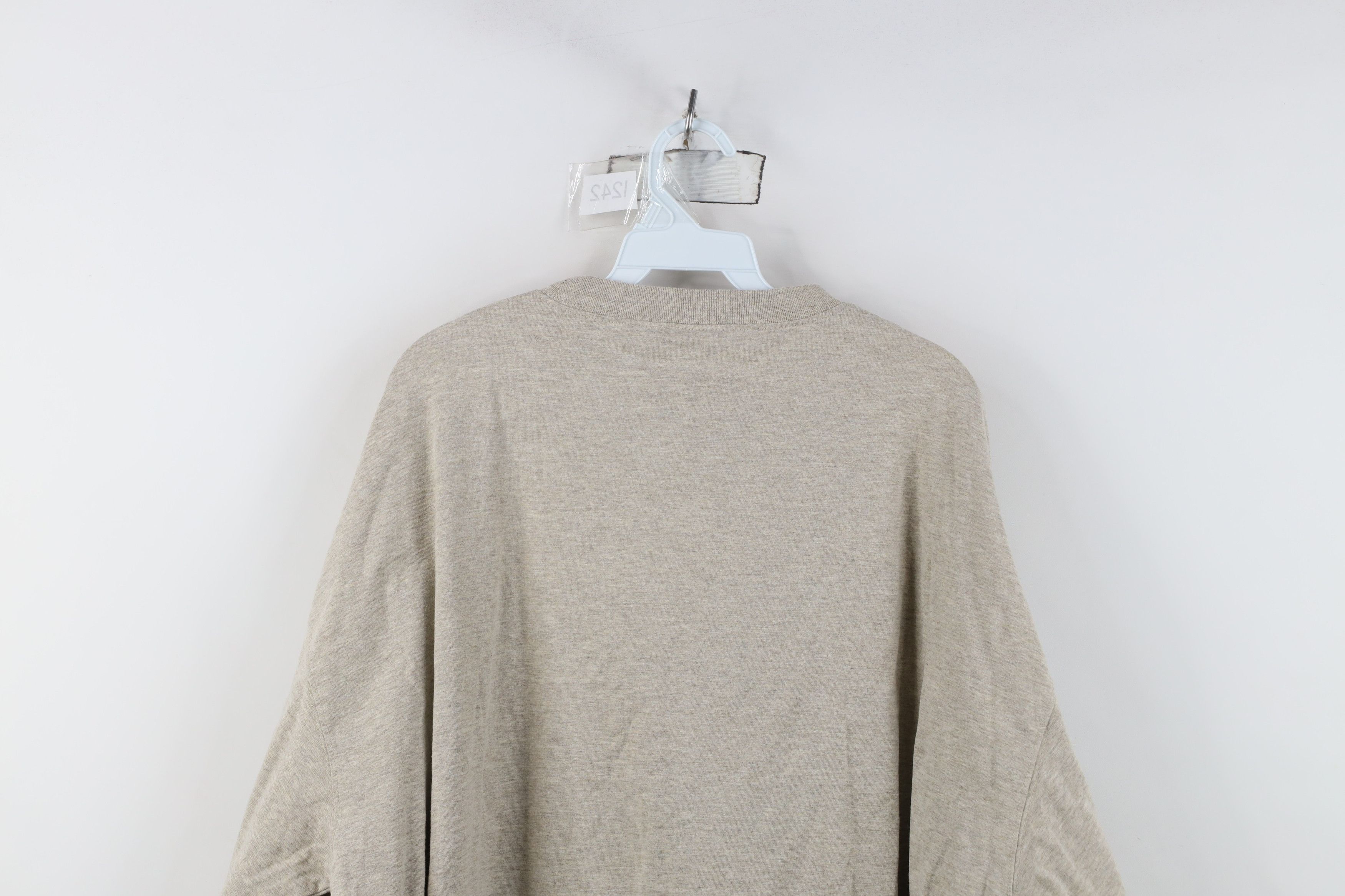 Vintage Vintage 90s Streetwear Long Sleeve T-Shirt Oatmeal Brown Size US XXL / EU 58 / 5 - 11 Thumbnail