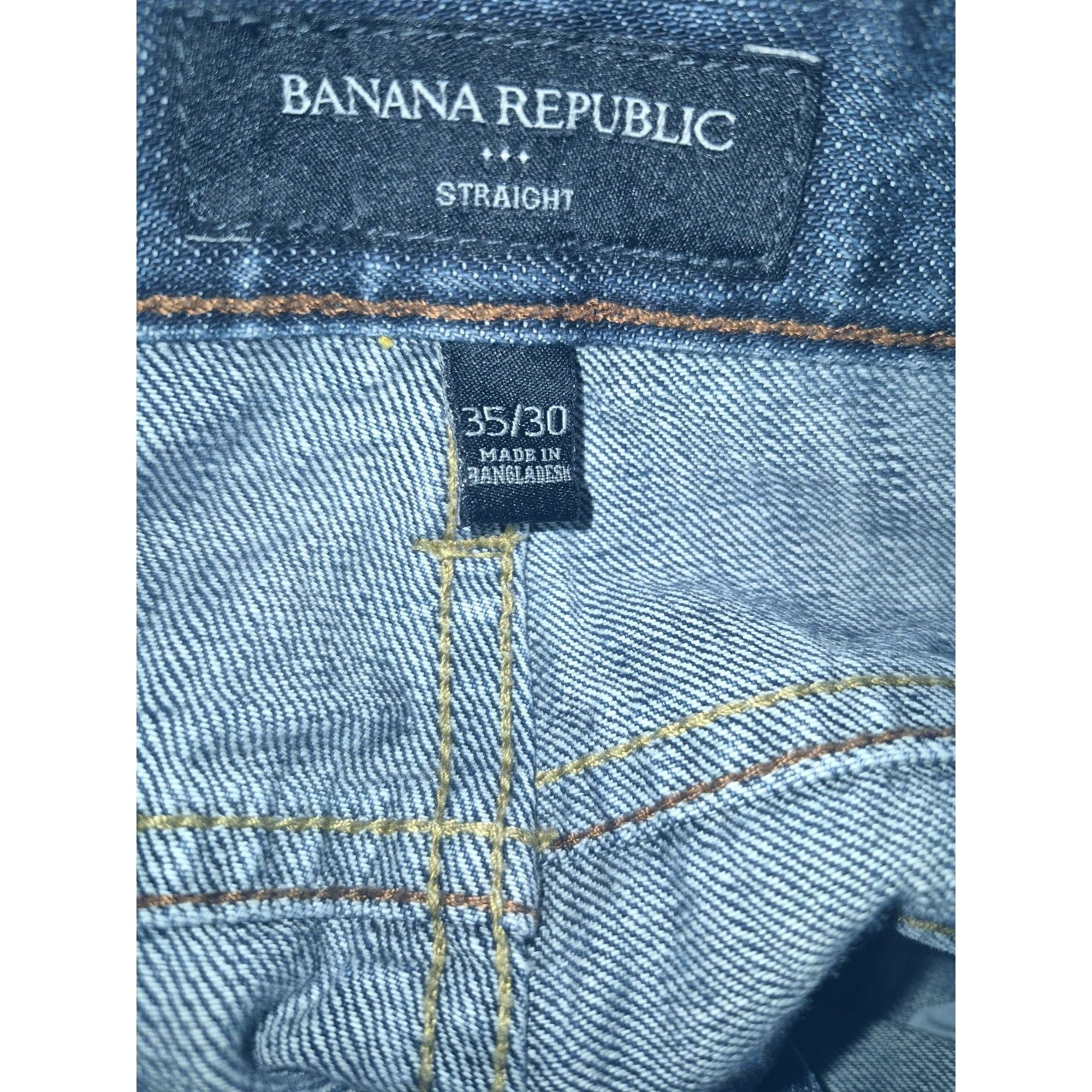 Banana Republic Banana Republic Mens Straight Leg Jeans 35x30 Dark Wash Deni Size US 35 - 6 Thumbnail