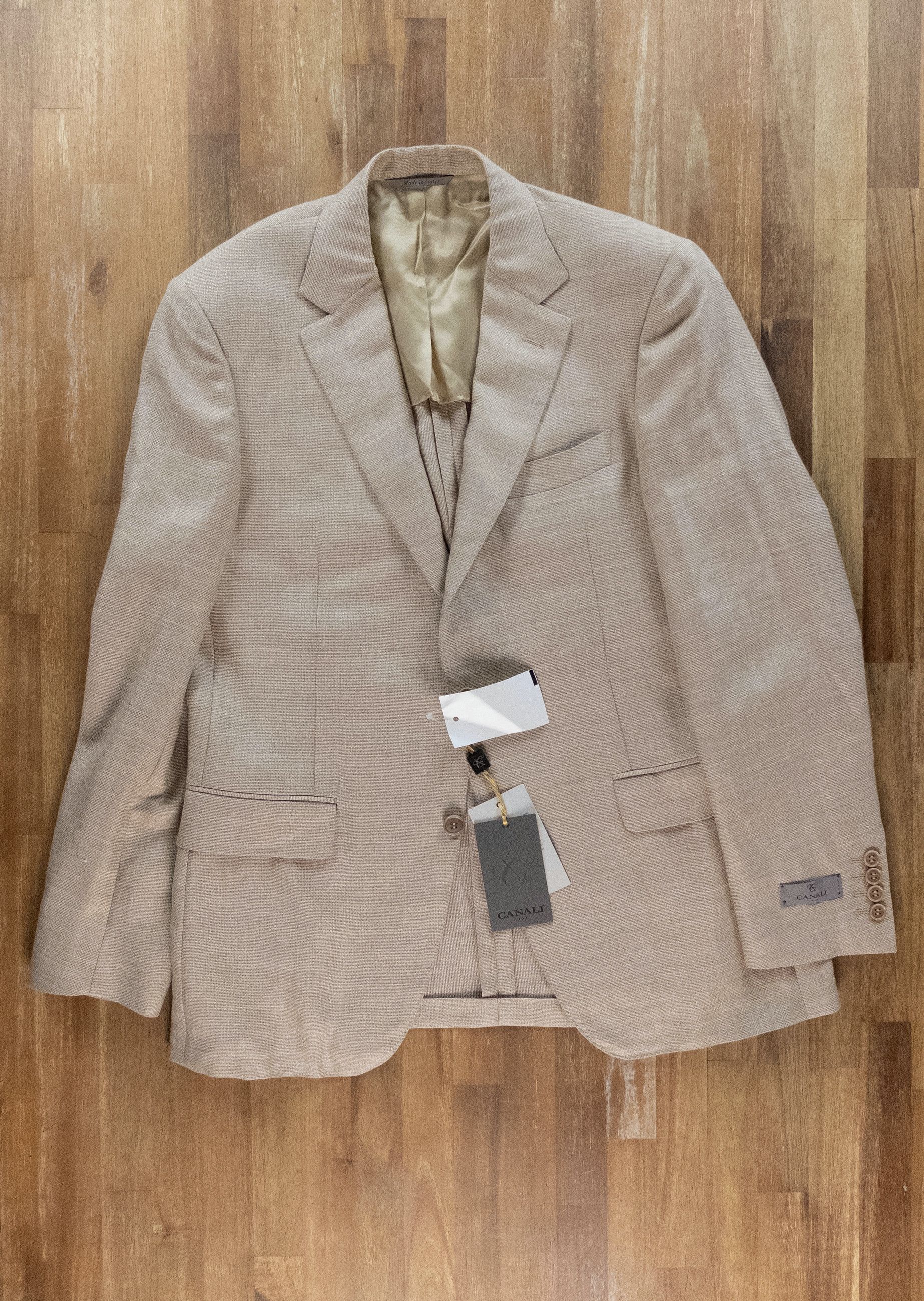 Canali CANALI beige wool silk linen blazer jacket Size 38 US / 48 Size 38R - 3 Thumbnail