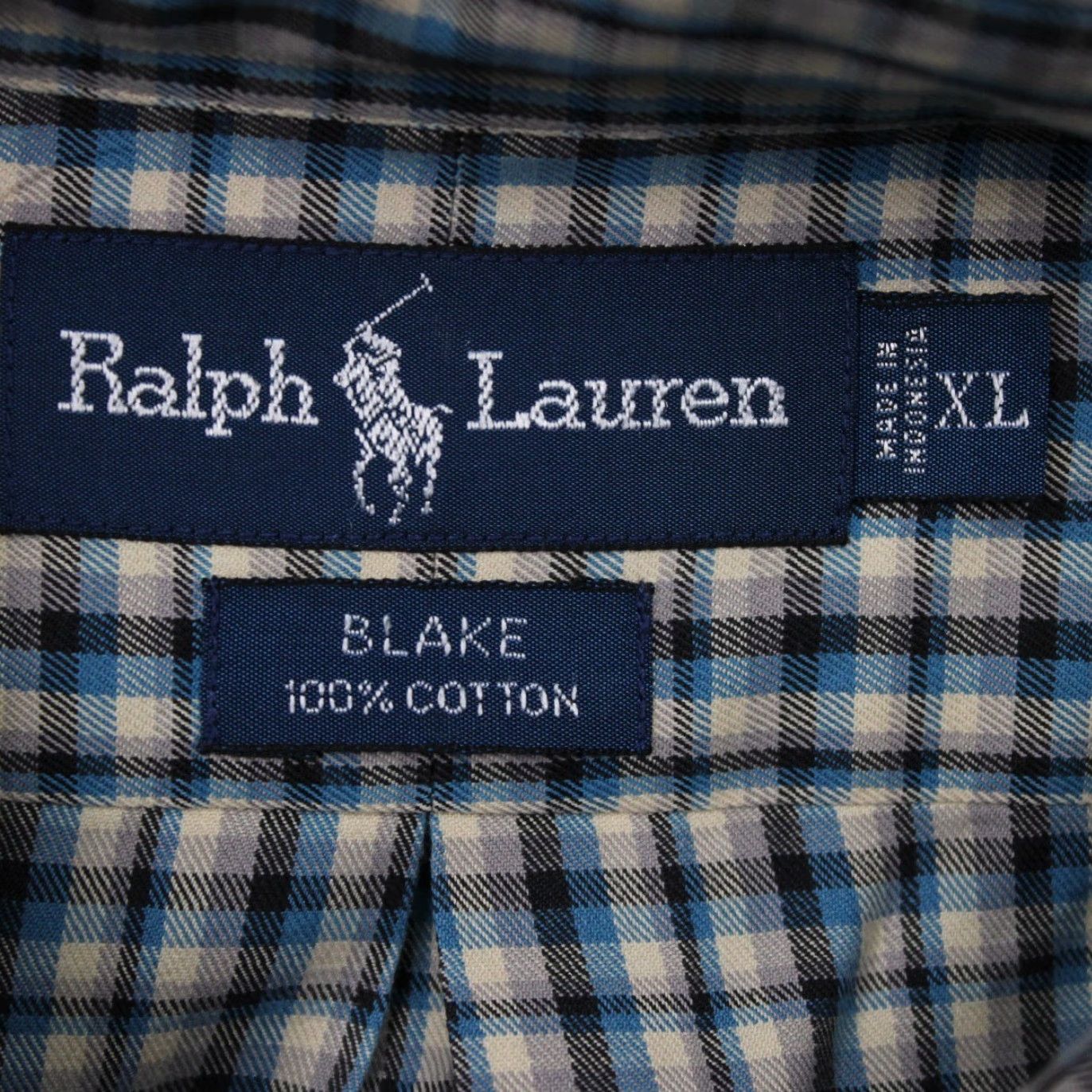 Ralph Lauren Ralph Lauren Button-Up Shirt Mens XL Blue/Black/White Cotton Long Sleeve Button-Down Starched? (keep original words) Size US XL / EU 56 / 4 - 7 Thumbnail