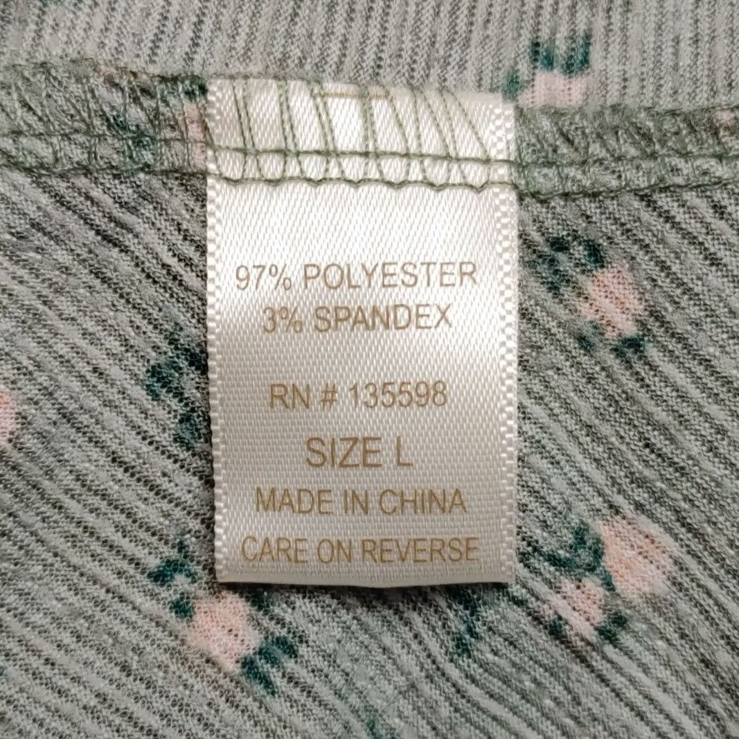 Other Liberty Love Women's Green Floral Rouched Cottage Core Summe Size L / US 10 / IT 46 - 4 Thumbnail