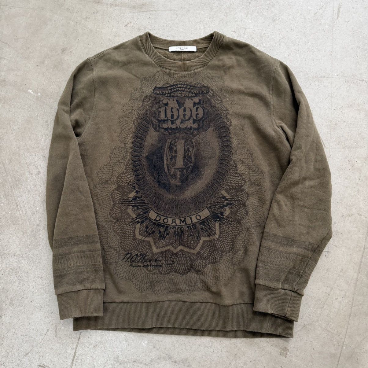 Givenchy SS2017 Bank Crewneck Olive Green (fits XL)
