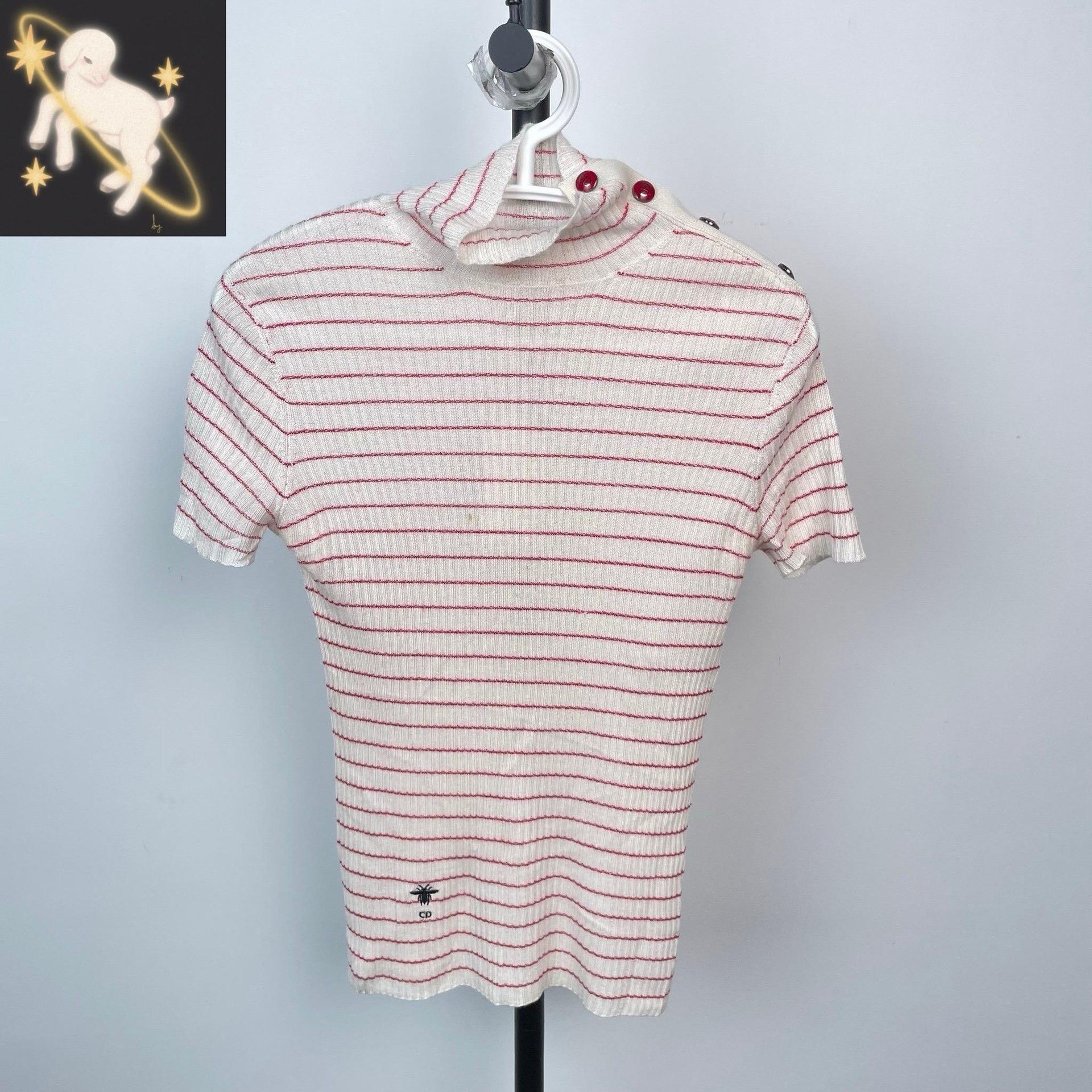 Dior Dior Retro Striped Pink Sweater 38 Women Size S / US 4 / IT 40 - 1 Thumbnail