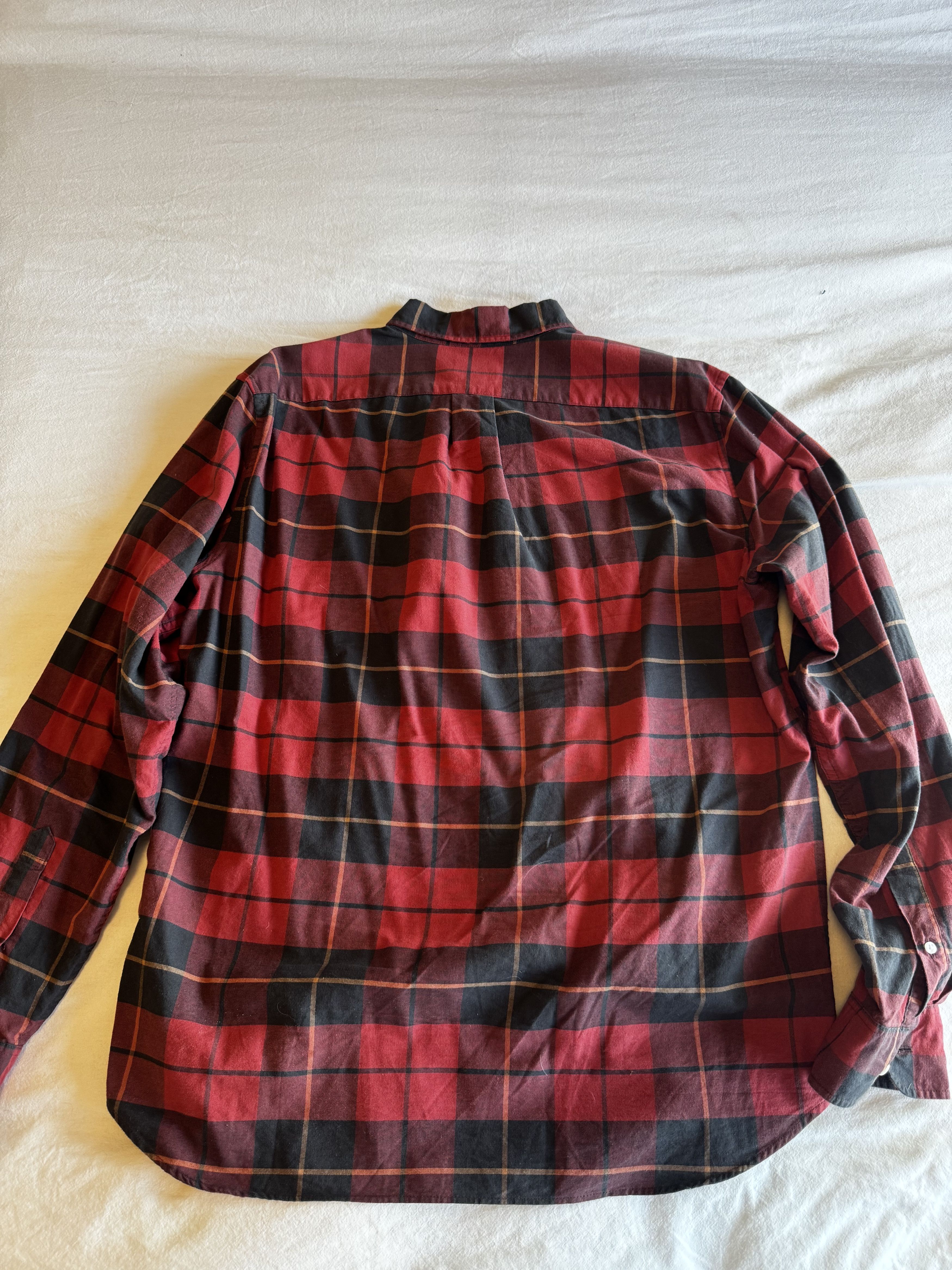 J.Crew J.Crew Broken-In Oxford Slim Organic Cotton Plaid Red Black Size US L / EU 52-54 / 3 - 4 Thumbnail