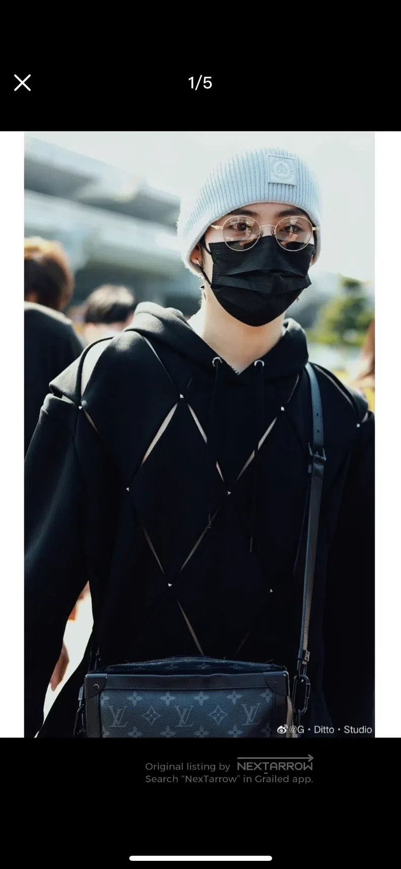 Valentino Valentino Men's black cotton cut-out hooded pullover sweat Size US L / EU 52-54 / 3 - 7 Thumbnail