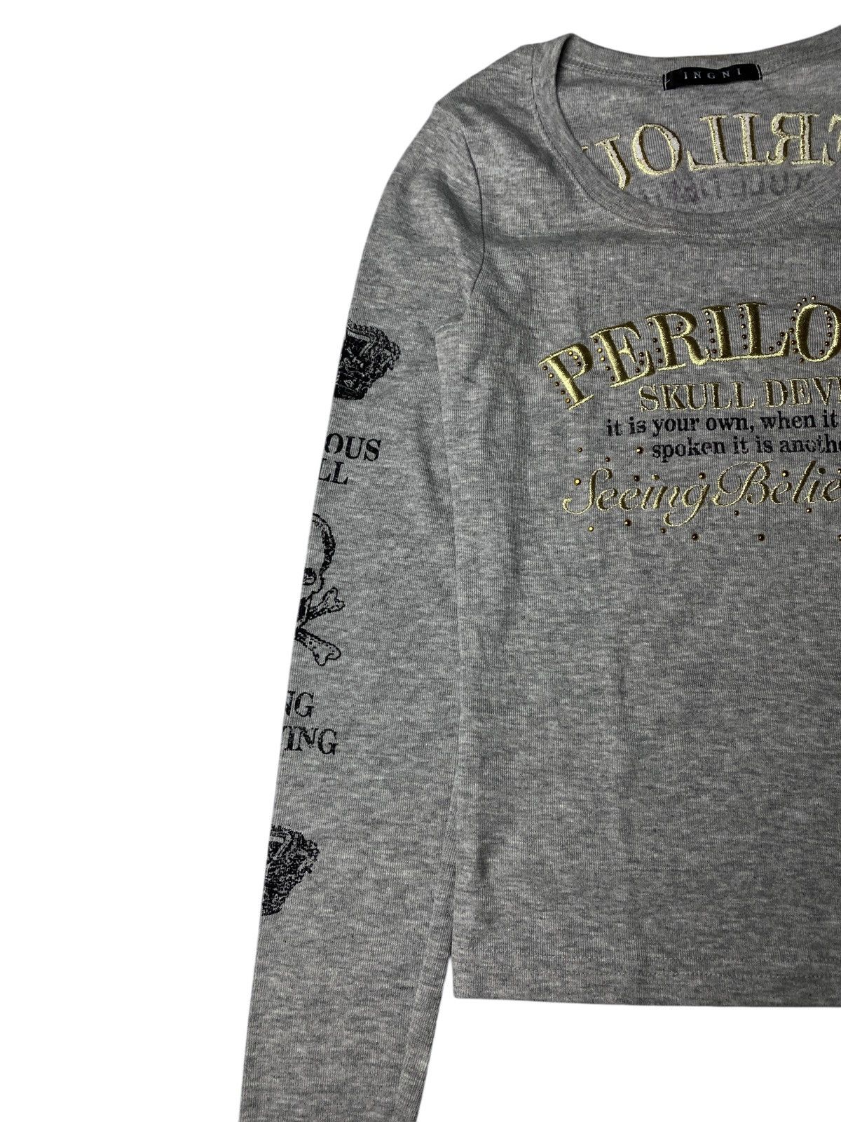 Hysteric Glamour 2000's Igngi Skull Wing Poem Longsleeve Size US XS / EU 42 / 0 - 6 Thumbnail