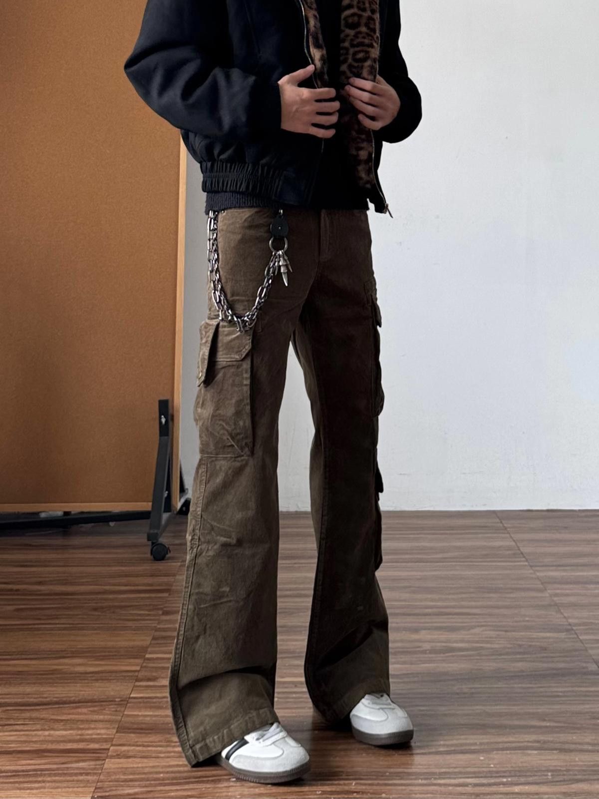 Vintage Corduroy Cargo Flared Pants - Stacked Pants Size US 30 / EU 46 - 3 Thumbnail