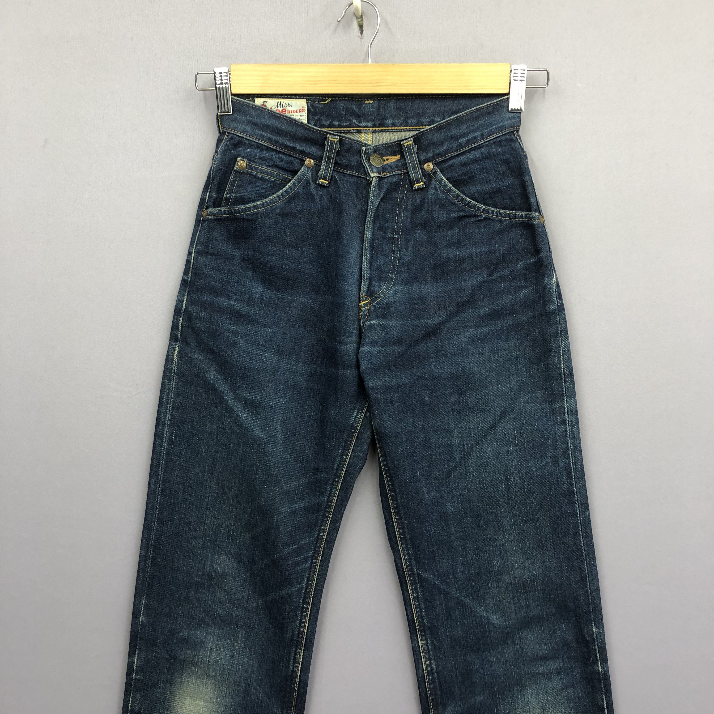 Lee Vintage 80s Lee Rider Selvedge Jeans Faded Light Wash Denim Size 24" / US 00 / IT 34 - 3 Thumbnail