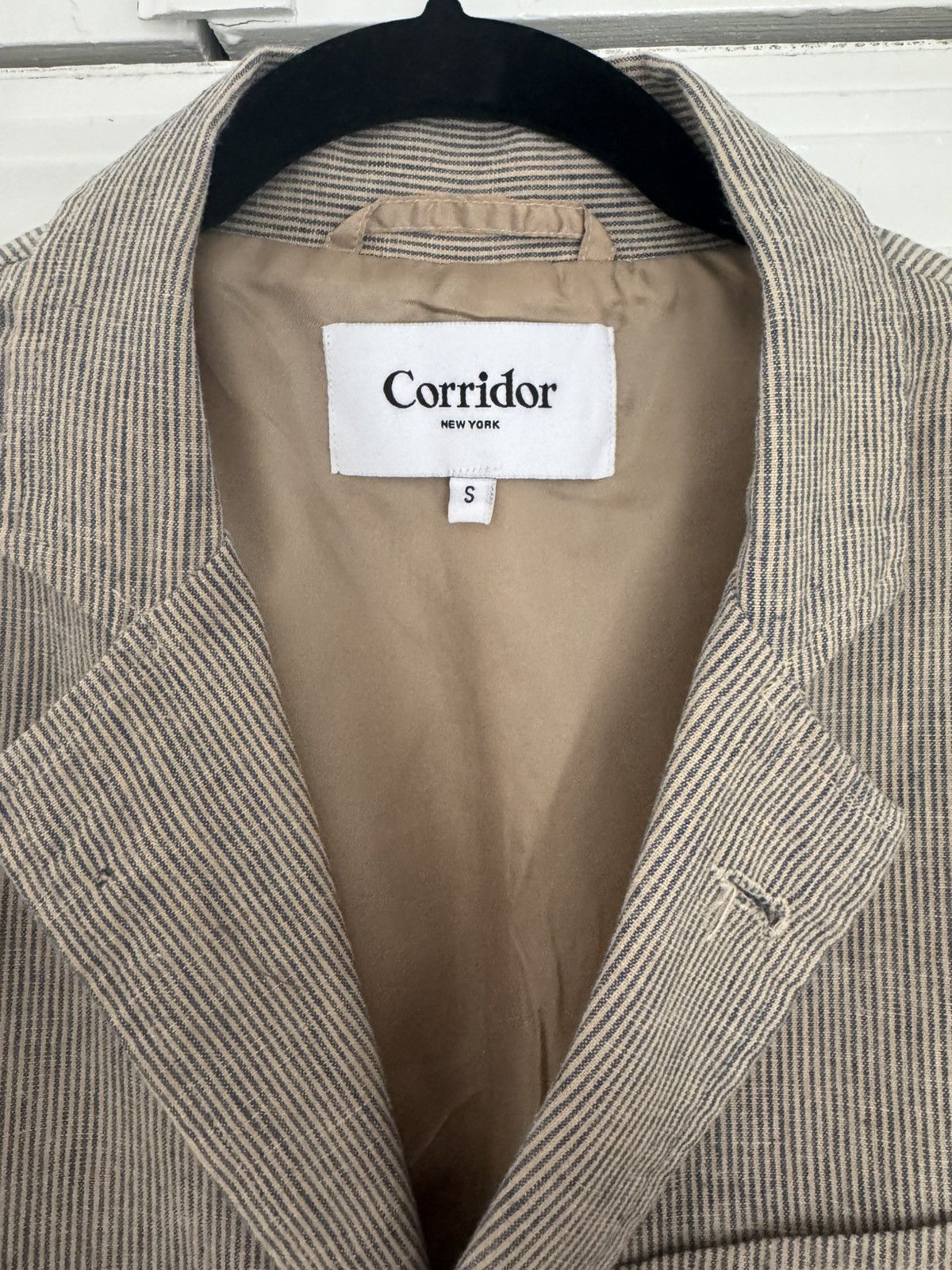 Corridor Corridor Small Natural Linen Ticking Stripe 3 Button Blazer Size 38R - 19 Thumbnail