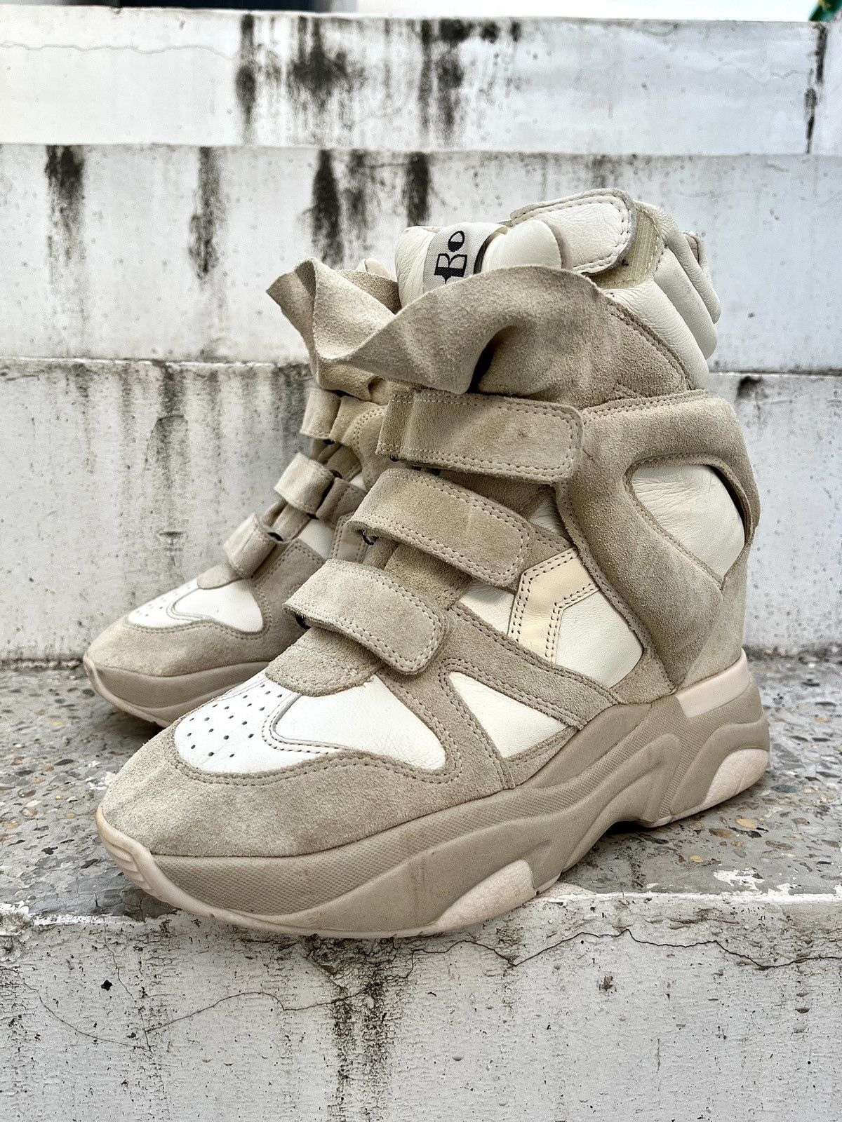 Isabel Marant Balskee Suede Hi top Wedge Sneaker (White) Size US 9 / IT 39 - 4 Thumbnail