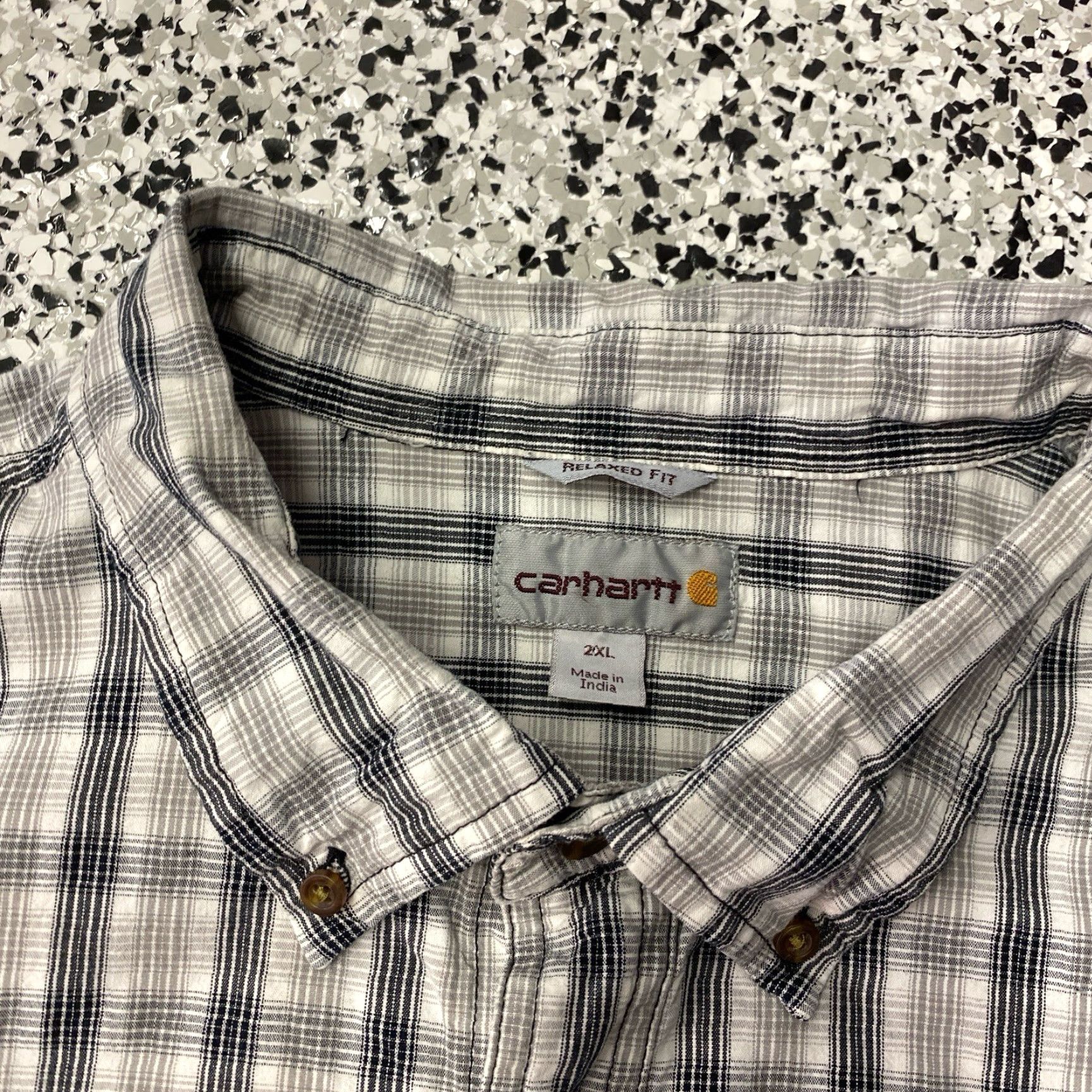 Carhartt Carhartt Shirt Men 2XL Flannel Plaid Button-Up Relaxed Fit Gray Cotton Workwear Size US XXL / EU 58 / 5 - 2 Thumbnail