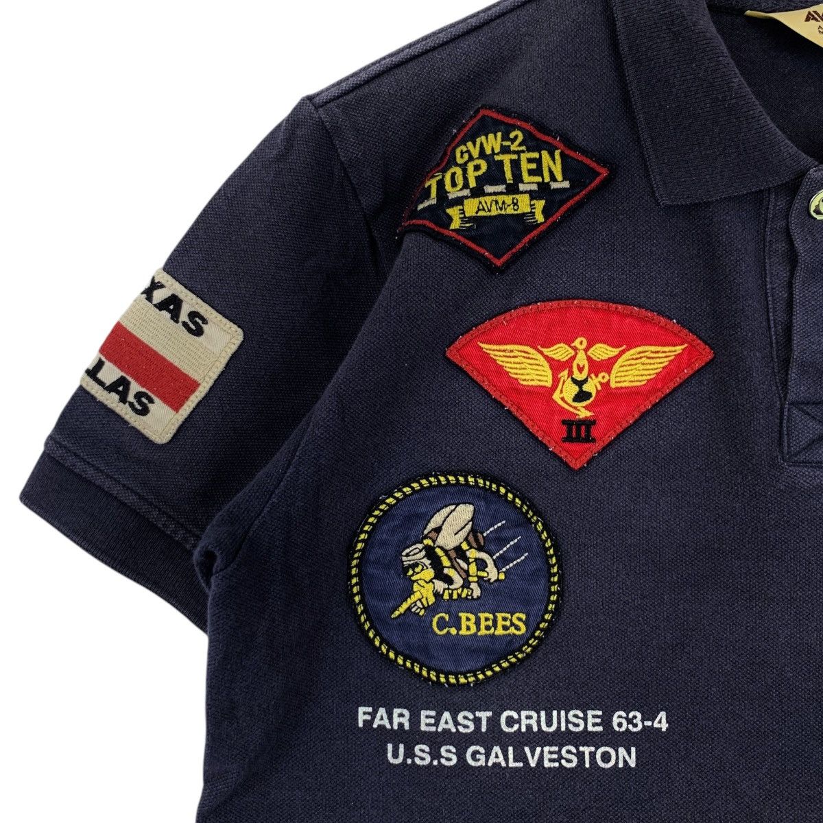 Avirex Vintage AVIREX USN TOMCAT US Navy Dallas Polo Size L / US 10 / IT 46 - 3 Thumbnail