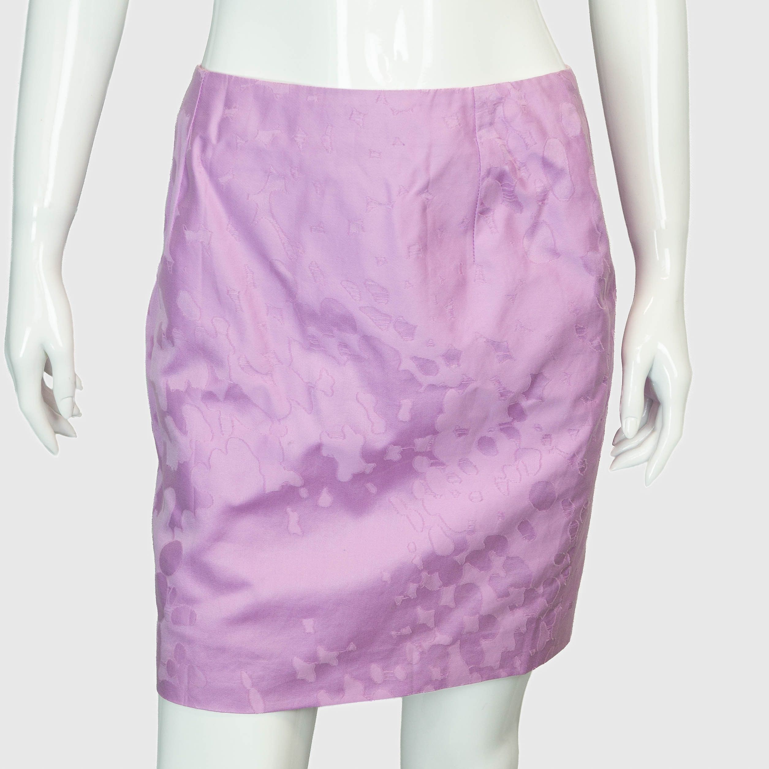 Versace GIANNI VERSACE Purple Skirt Vintage 80s 90s Size 28" / US 6 / IT 42 - 1 Thumbnail