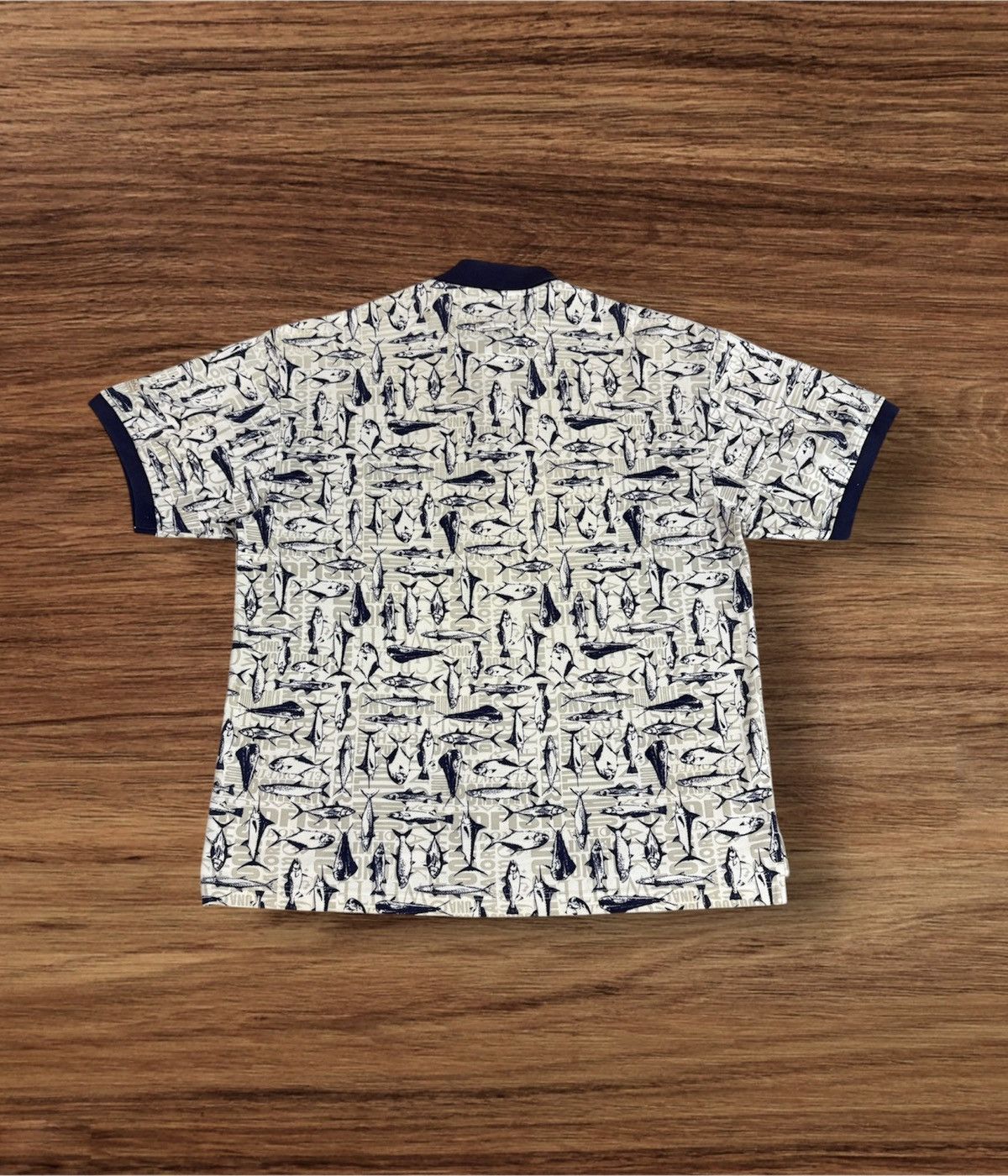 Columbia × Japanese Brand × Vintage Vintage Columbia Full Print Fish Polo Tee Size US XL / EU 56 / 4 - 2 Thumbnail
