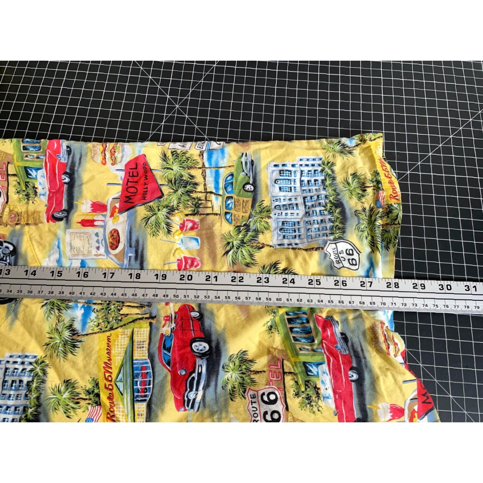 Vintage Vintage Hawaiian Shirt Aloha Republic Adult XL Camp Collar 1980s Map Route 66 Yellow Cotton Men Size US XL / EU 56 / 4 - 6 Thumbnail