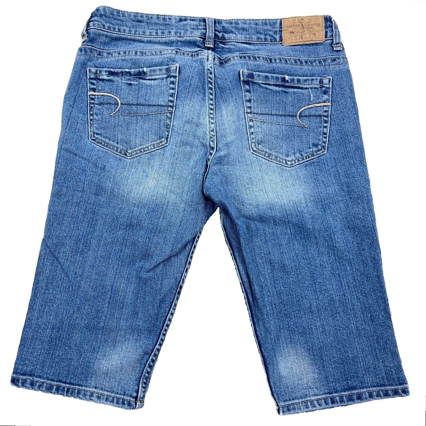 American Eagle Outfitters VINTAGE American Eagle Outfitters Capri Jeans Women 12 Low Rise Med Wash Denim Capri Jeans Womens 12 Blue 5-Pocket City Logo 90s Breakfast Size 34" / US 12 / IT 48 - 2 Thumbnail