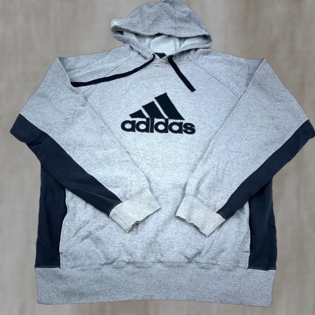 Adidas Adidas Hoodie Men Large Gray Pullover Spell Out Gym Sweatshirt Classic Sports Urban Size US L / EU 52-54 / 3 - 1 Thumbnail