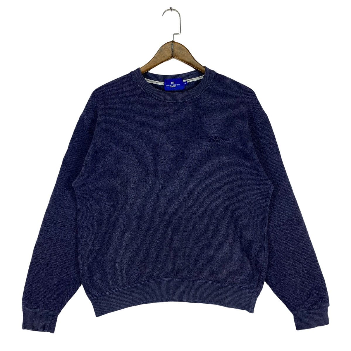 Hiroko Koshino Homme × Vintage Vintage Hiroko Koshino Crewneck Sweatshirt Navy Blue Size US M / EU 48-50 / 2 - 1 Thumbnail