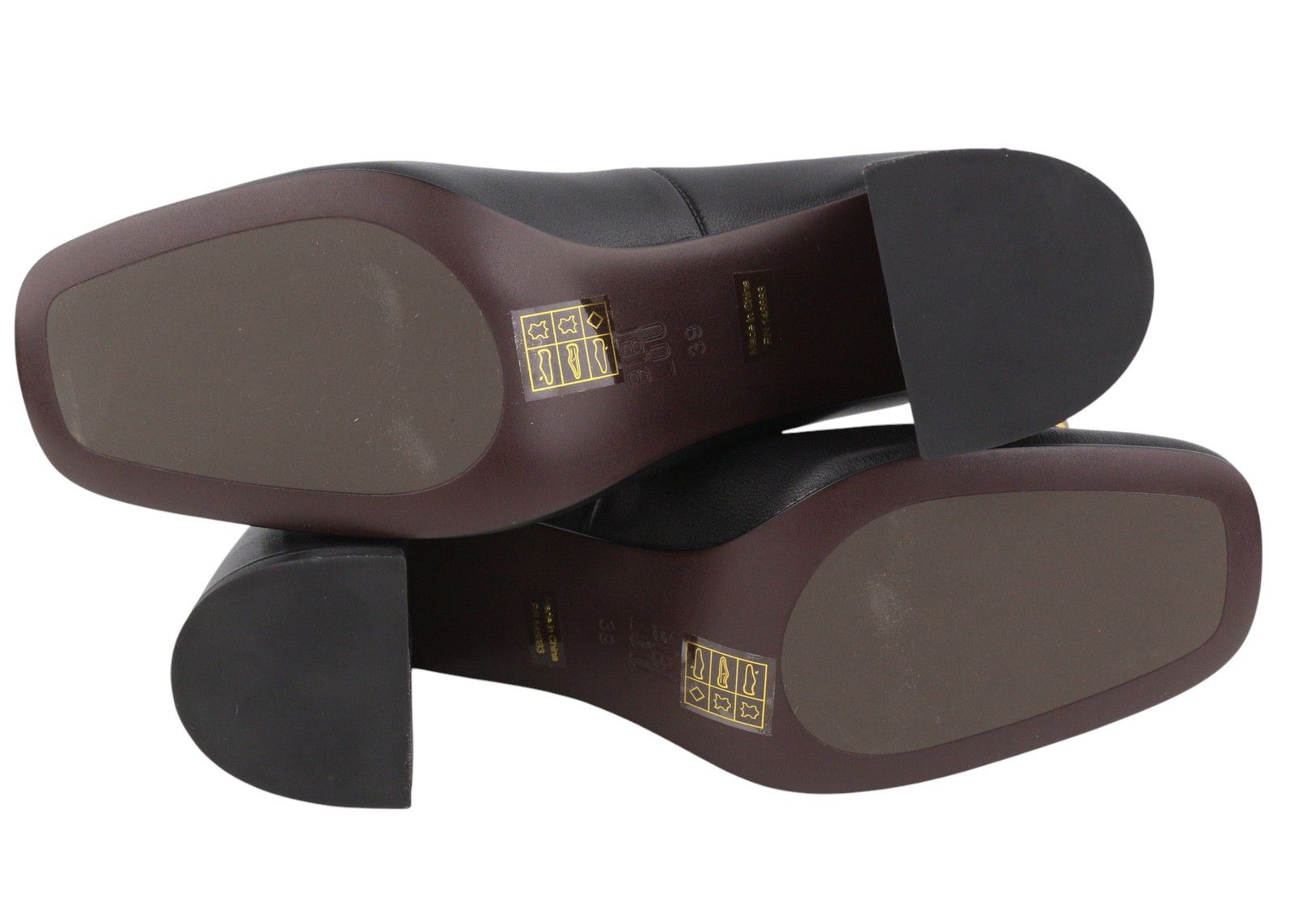 Other BIBI LOU DENNIS EU39 Black Leather Square Gold Tone 87565 Size US 8 / IT 38 - 8 Thumbnail