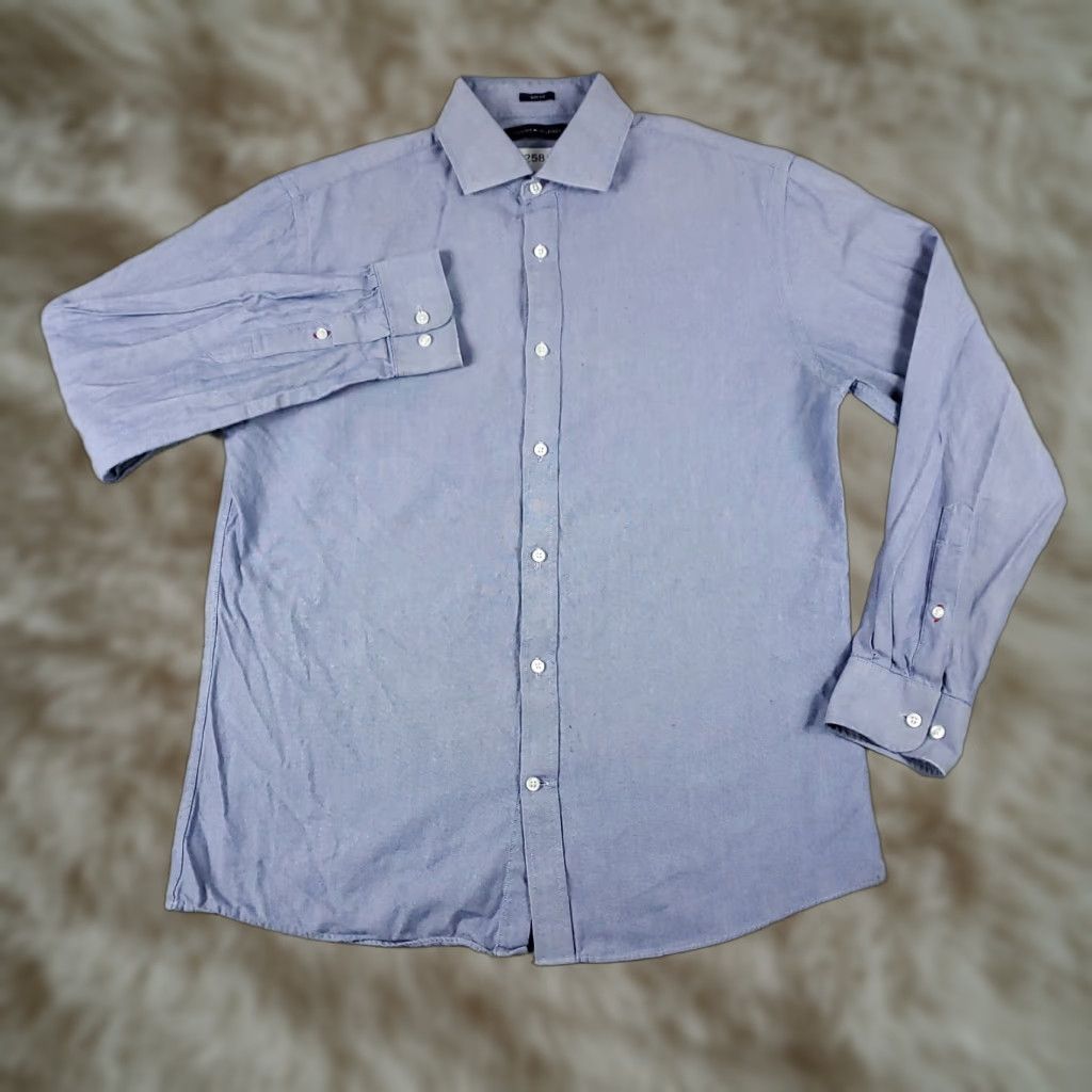 Tommy Hilfiger Tommy Hilfiger Shirt Men's Button-Up Collared Long Sleeve Blue Casual Formal Workwear Party/Cocktail Travel Wedding Button Up Size US M / EU 48-50 / 2 - 1 Thumbnail