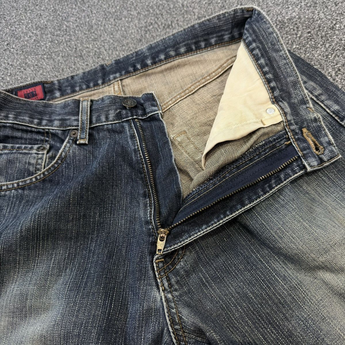 Edwin 🇯🇵 Vintage 90s Japanese Edwin 503 Rusty Destroyed Denim Size US 31 - 12 Thumbnail
