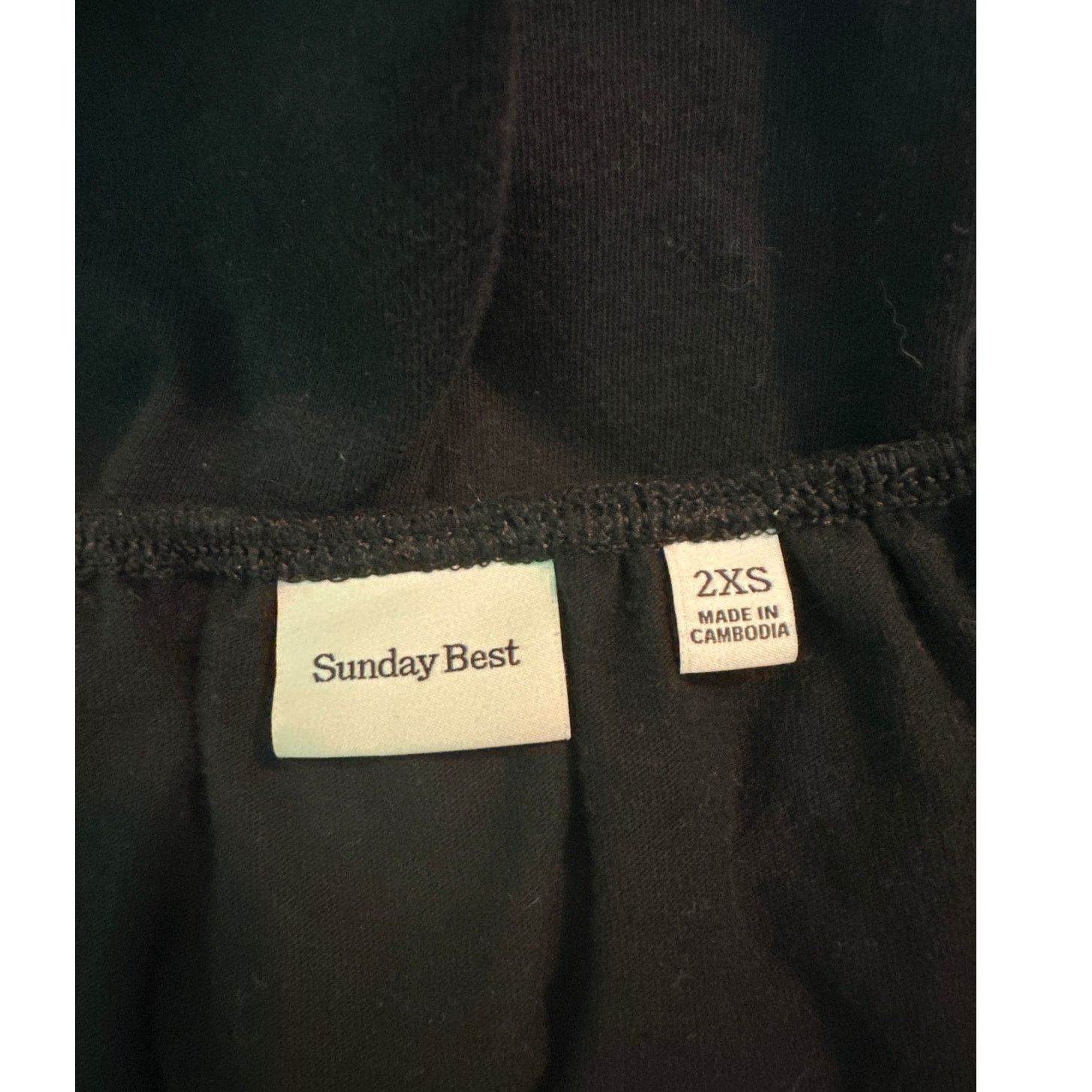 Aritzia Sunday Best black cotton front tie crop blouse size 2XS Size XXS / US 00 / IT 34 - 3 Thumbnail