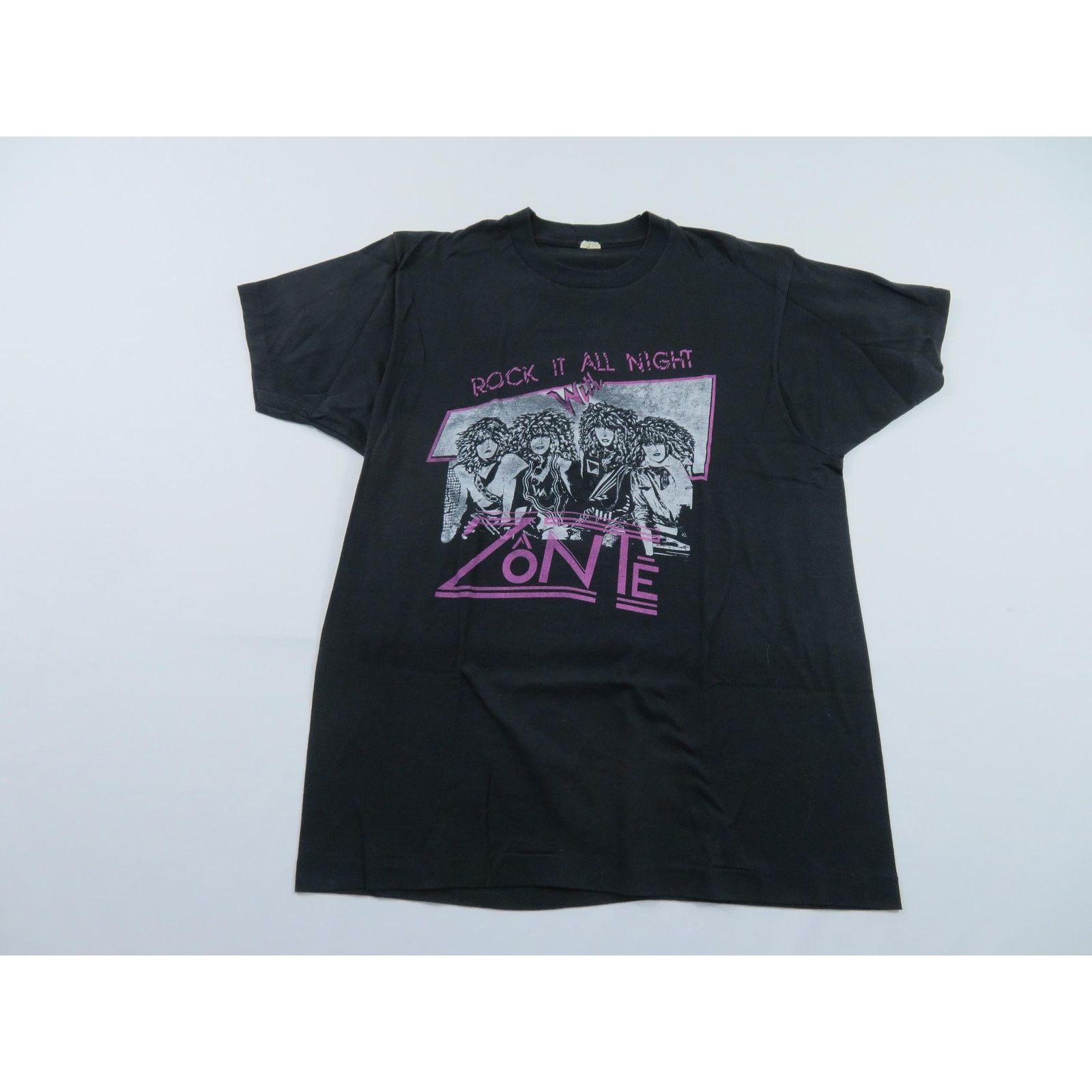 Other Zonte Rock It All Night Tour Black T-Shirt Sz L 1980s Size US L / EU 52-54 / 3 - 1 Thumbnail