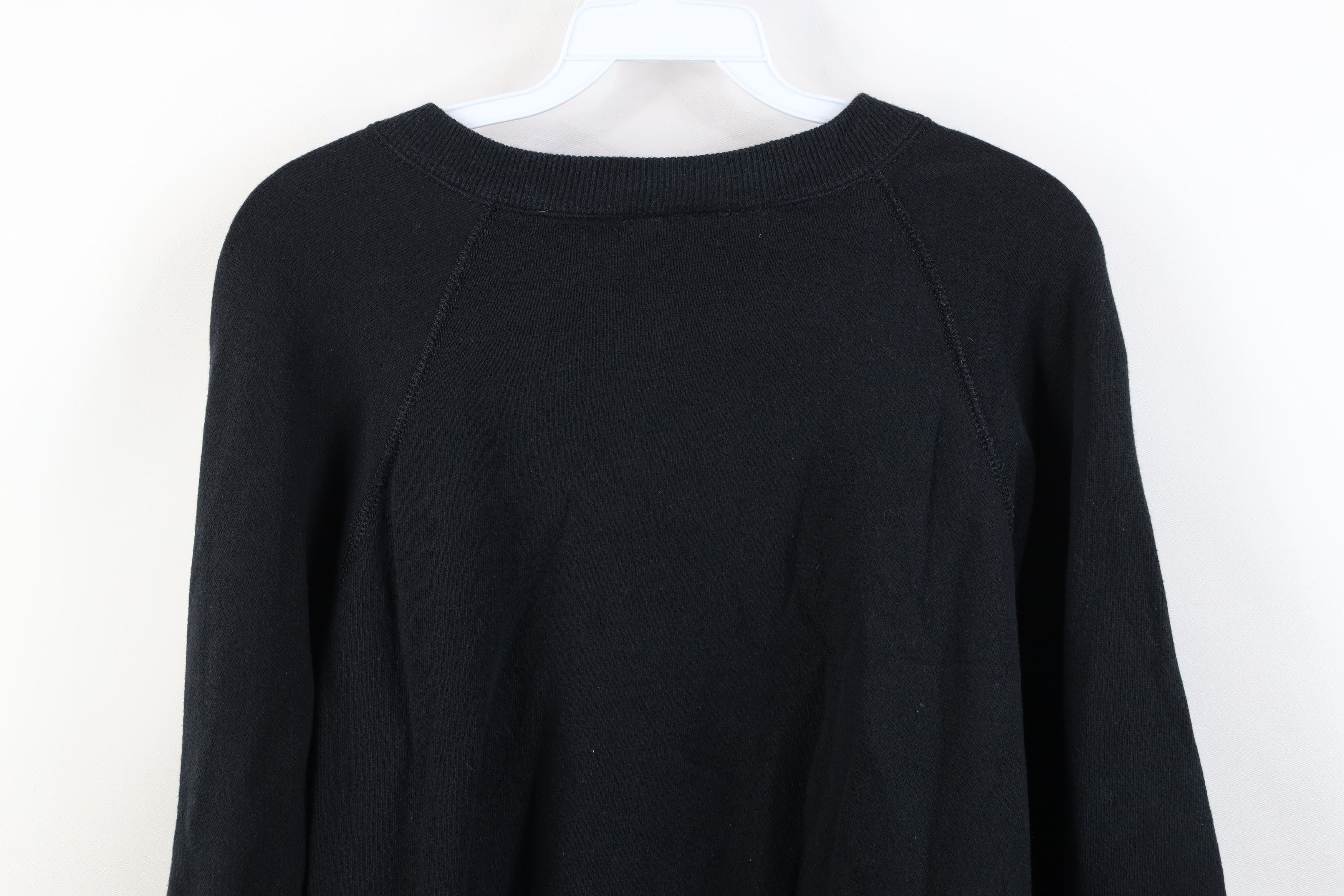 Vintage Vintage 90s Streetwear Blank Crewneck Sweatshirt Black USA Size L / US 10 / IT 46 - 12 Thumbnail