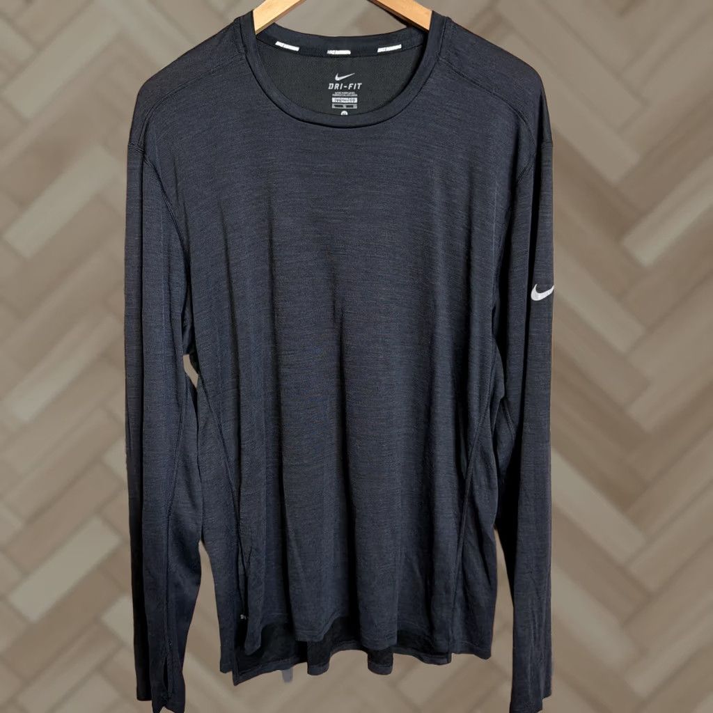 Nike Nike Dri-FIT Shirt XL Gray Mens Running Long Sleeve Crew Neck Top SS/LS Athletic Training Shirt Size US XL / EU 56 / 4 - 1 Thumbnail