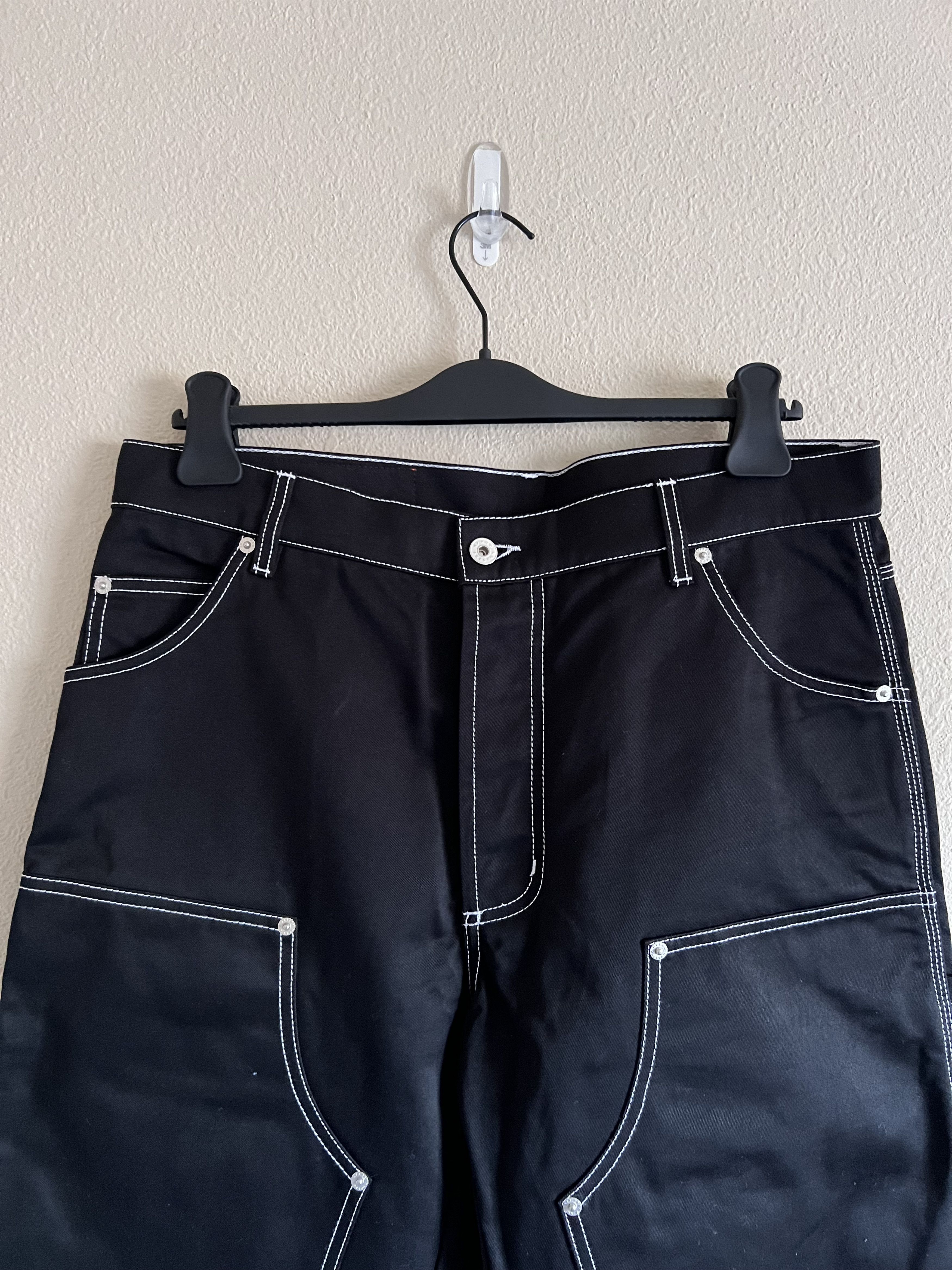 Heron Preston Heron Preston Constrast Stitch Double Knee Pants in Black Size US 34 / EU 50 - 2 Thumbnail