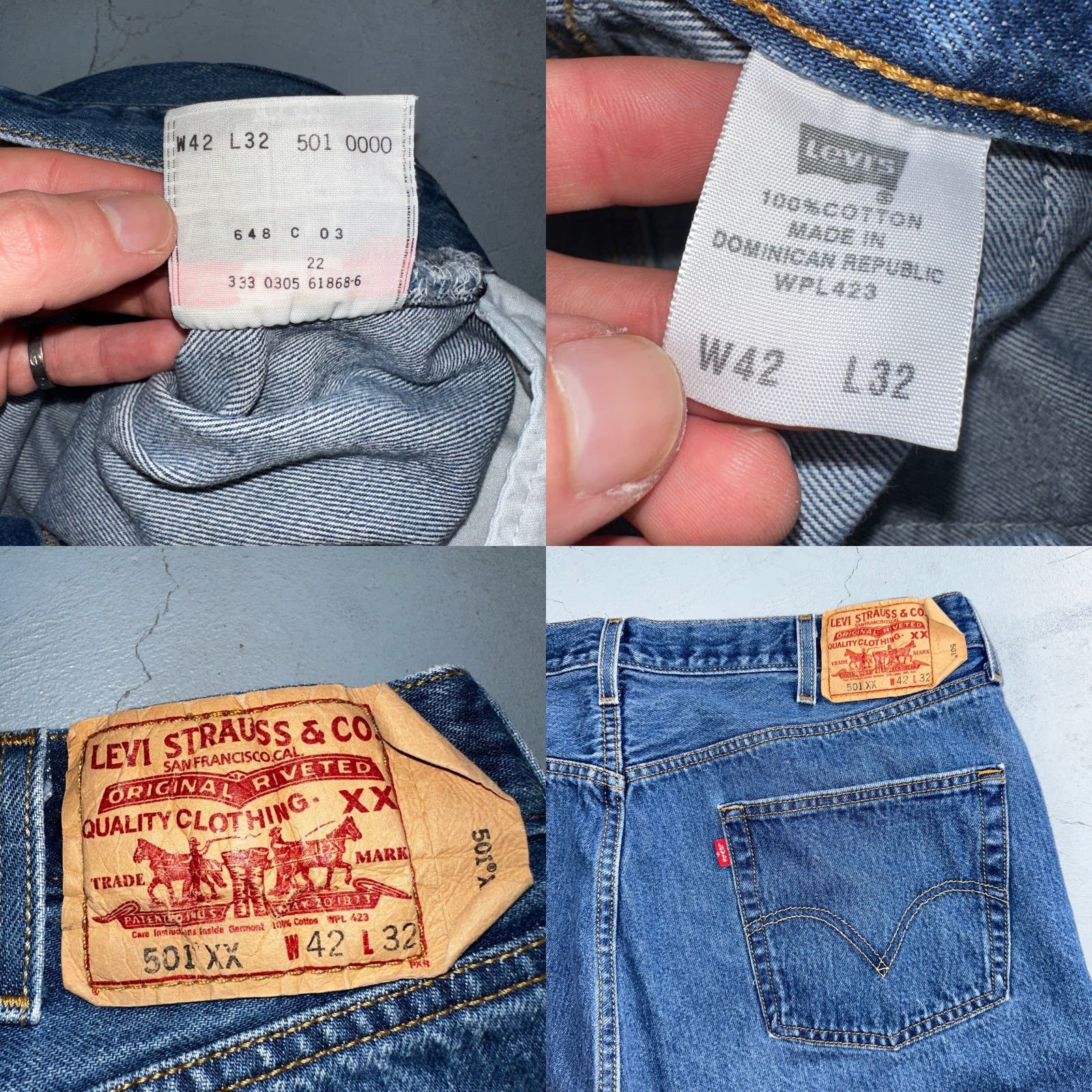 Levi's Levi's 501 Vintage Jeans Straight Denim Blue 42x32 Regular Men 90s Distressed Mid Rise 42 32 S Mid Blue Jeans Mens Levi's 501 Series 501 Size US 42 / EU 58 - 9 Thumbnail
