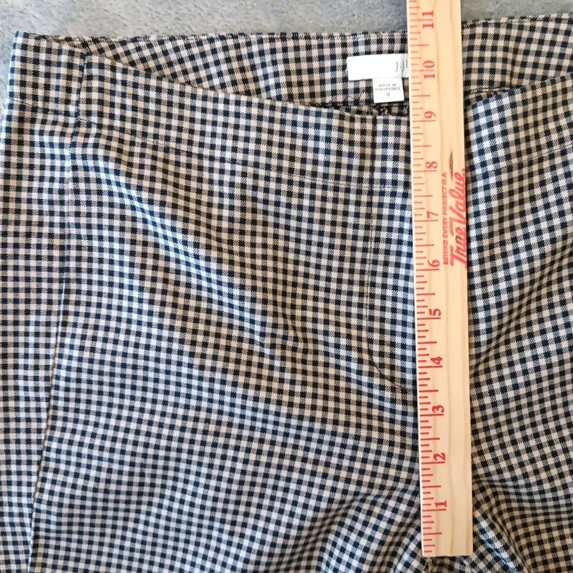 J. Jill J. Jill Ankle Pants Womens 8 Black Gray Plaid Lightweight 32x26.5 Mid Rise Cotton Blend Straight Pants Womens Regular Low-friction Feel Size 30" / US 8 / IT 44 - 4 Thumbnail