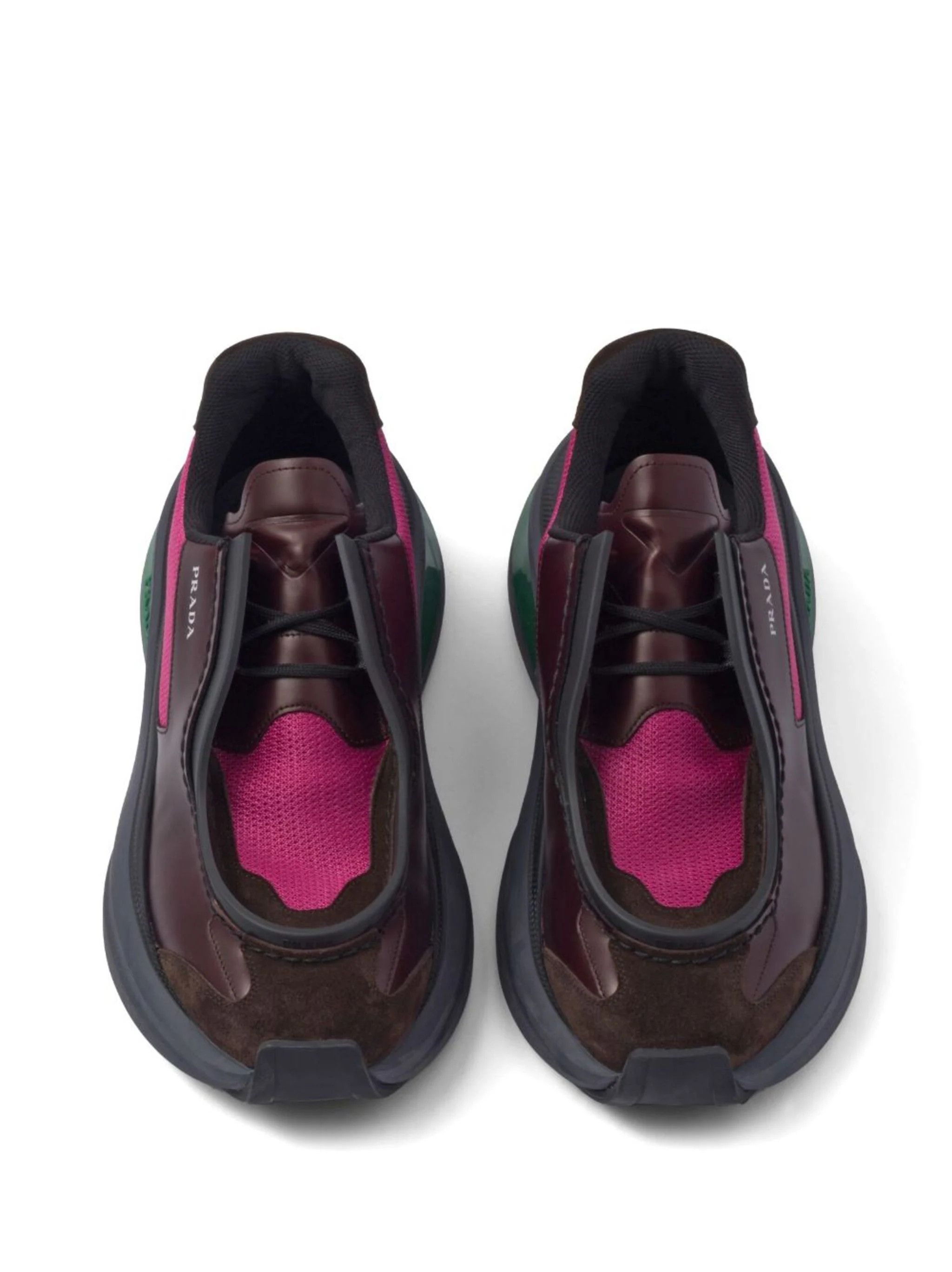 Prada o1mt1gz1024 Panelled Leather Chunky Sneakers in Multicolor Size US 9 / EU 42 - 4 Thumbnail