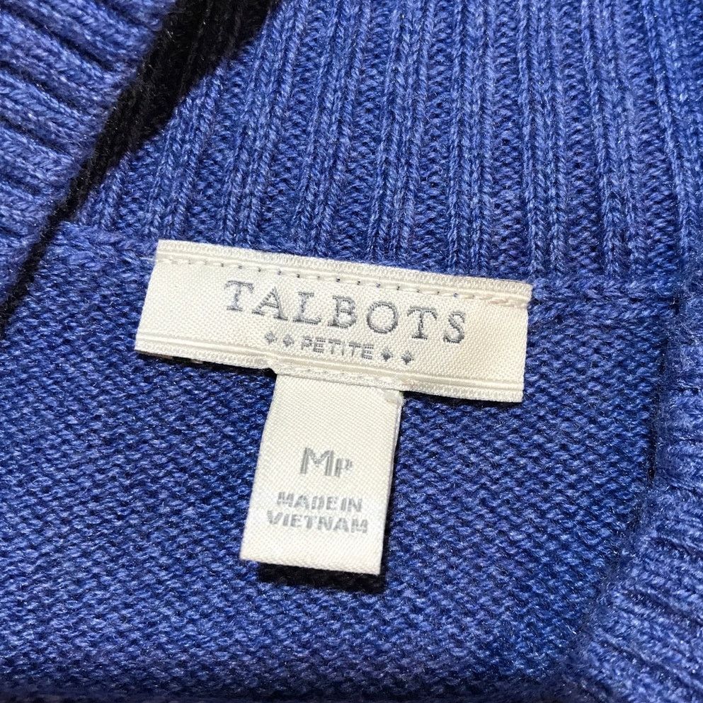Other Talbots Blue High Neck Long Sleeve Sweater MP Size M / US 6-8 / IT 42-44 - 3 Thumbnail