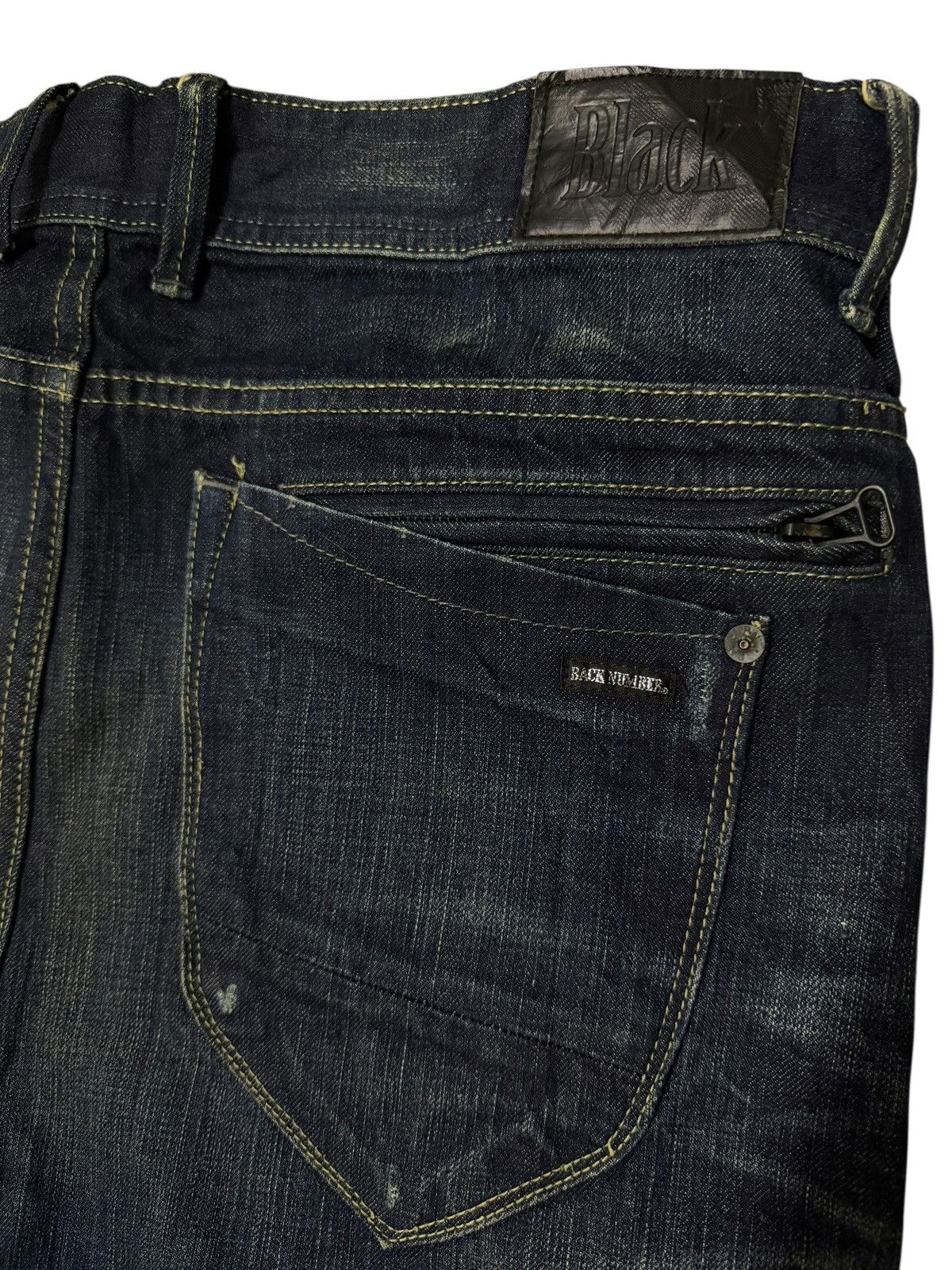 Numbers Vintage Back Number Black Denim Jeans Japan | Dark Wash W35 Size US 35 - 7 Thumbnail