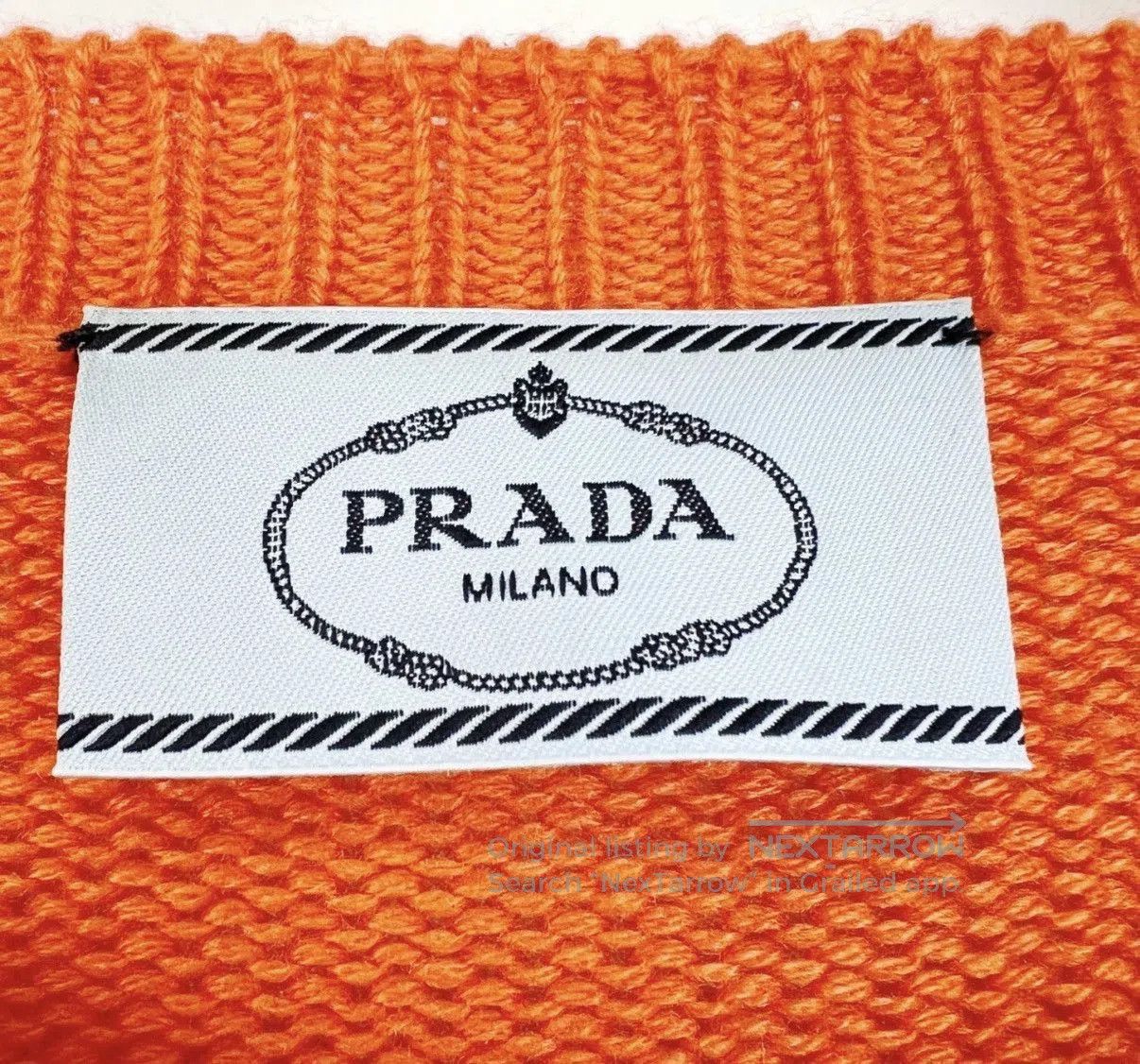 Prada Orange Knit Crew Neck Sweater - XS. Size US XS / EU 42 / 0 - 4 Thumbnail