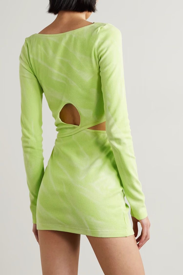 Dion Lee DION LEE Interlink cutout tie-dyed stretch-cotton mini dress Size M / US 6-8 / IT 42-44 - 3 Thumbnail