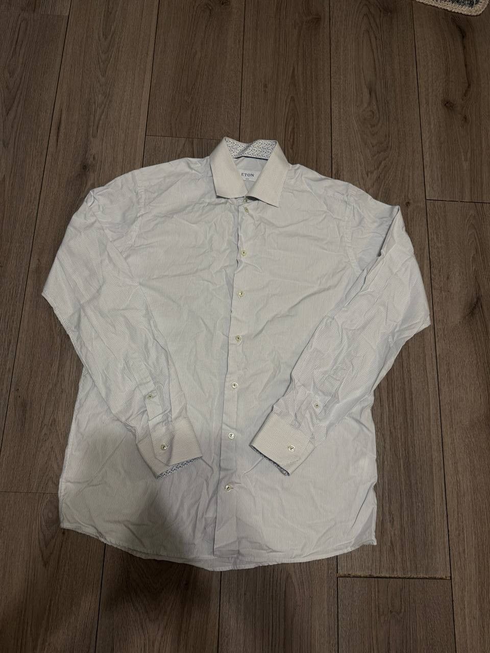 Eton eton shirt 16.5 slim mens White Striped Size US L / EU 52-54 / 3 - 2 Thumbnail