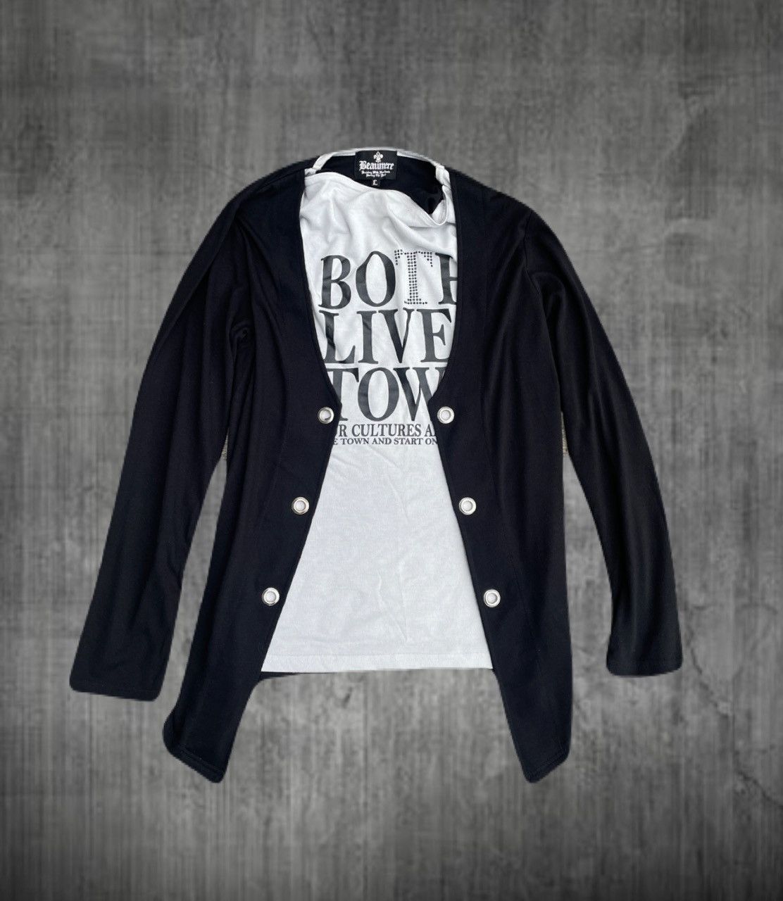 If Six Was Nine 2000s Japanese archive Vkei Layered Drape Docking Cardigan Size US S / EU 44-46 / 1 - 1 Thumbnail